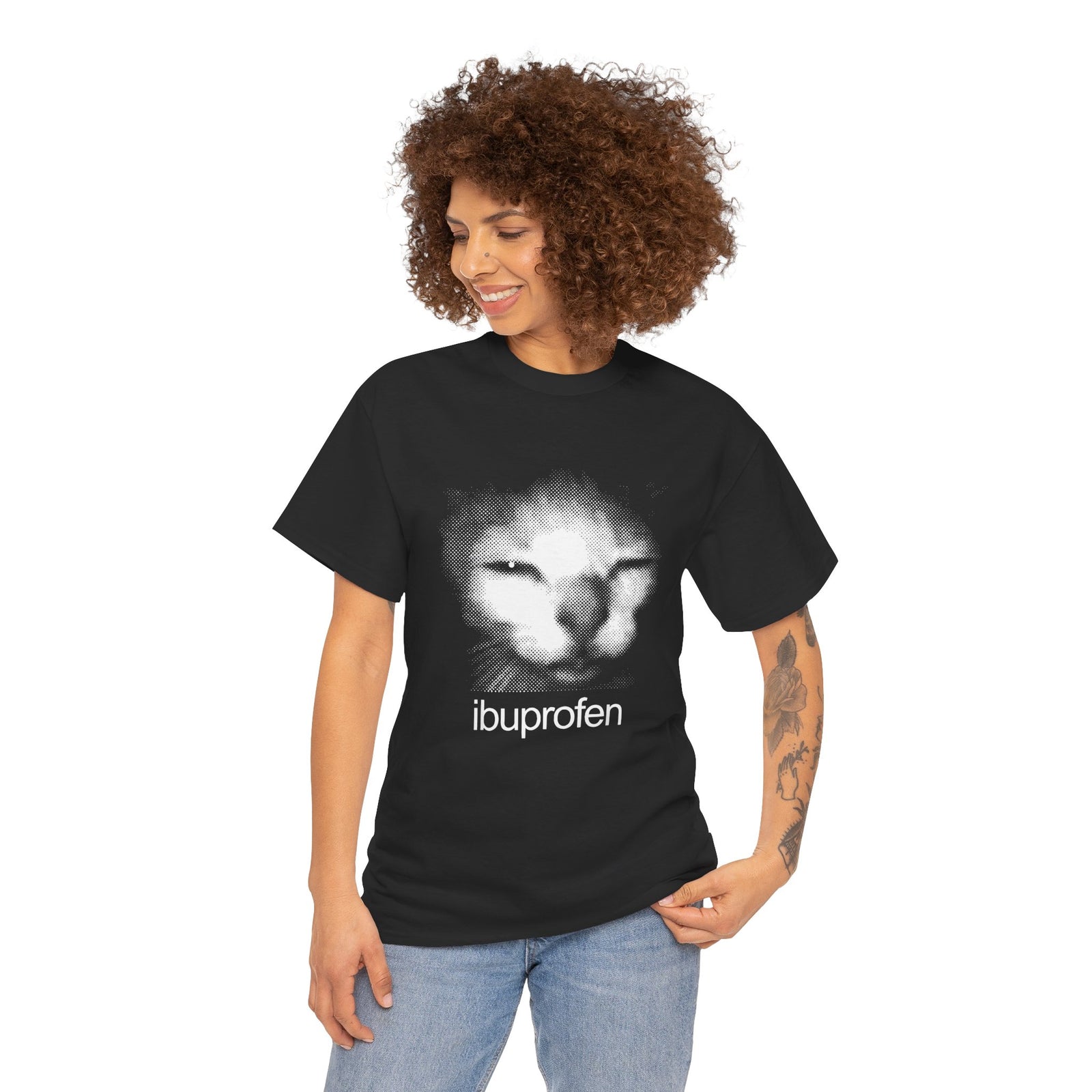 Funny Cat Meme Ibuprofen T-Shirt Humorous Pain Relief Graphic Tee