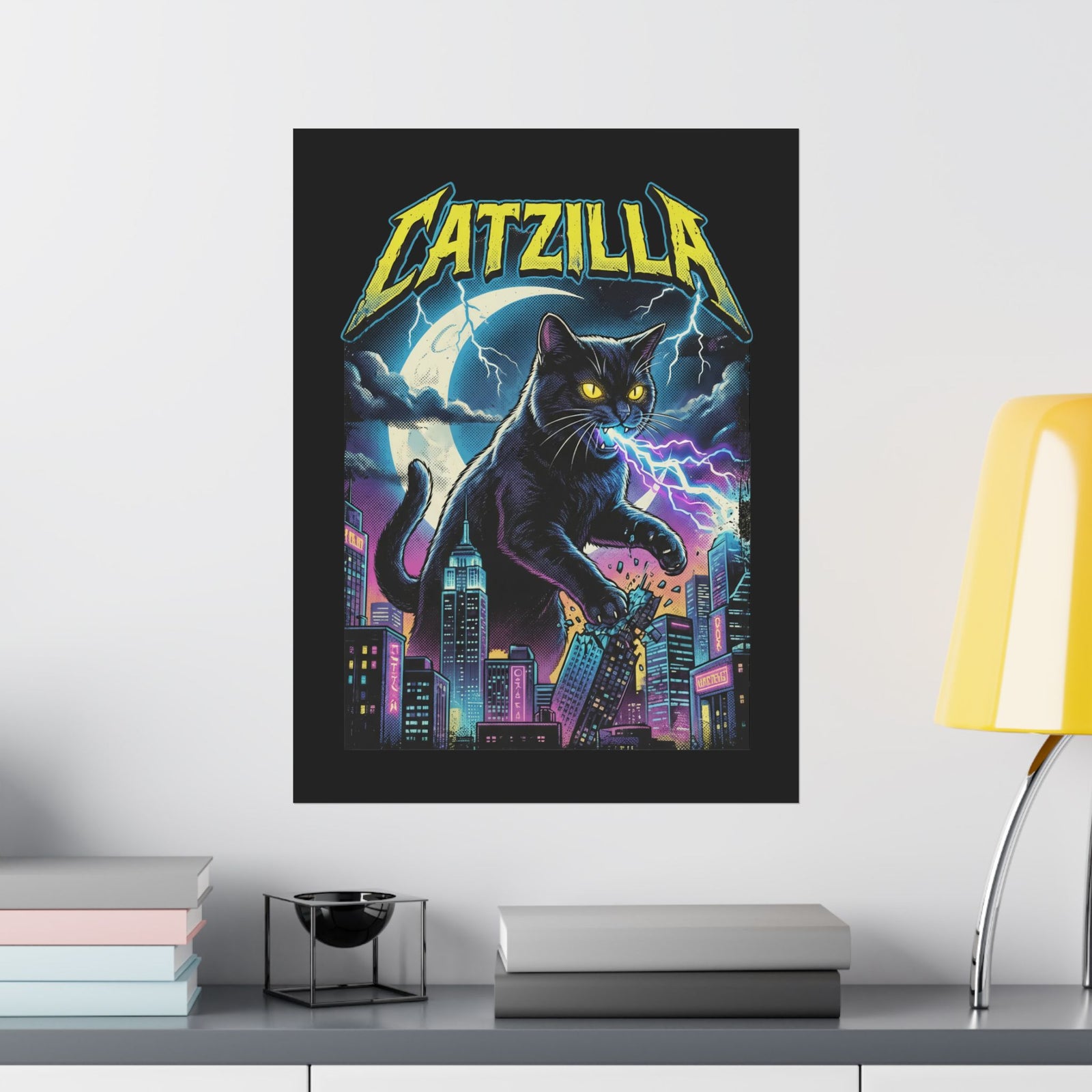 Cat Attack Poster — Funny Graphic Cat Poster