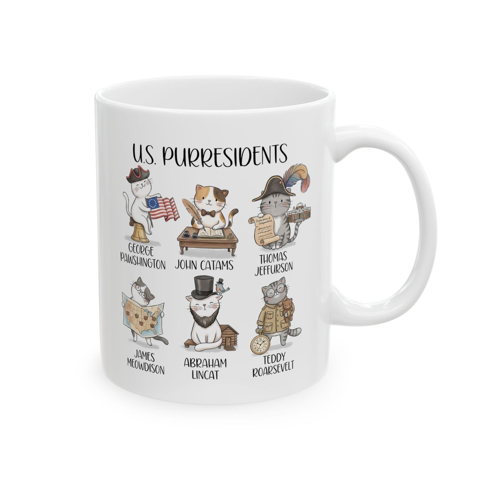 US Purresidents Funny Cat Ceramic Mug