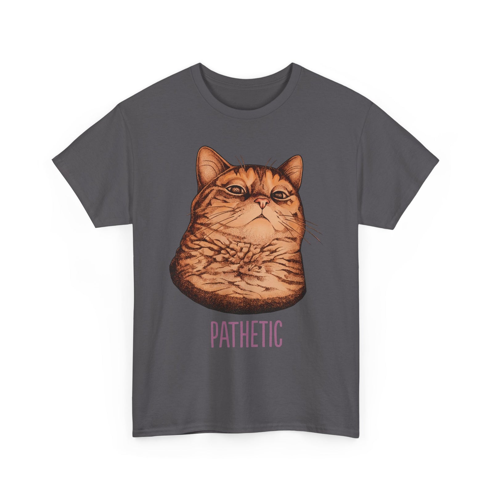 Pathetic Judgmental Cat T-Shirt — Funny Orange Tabby Meme Graphic Tee