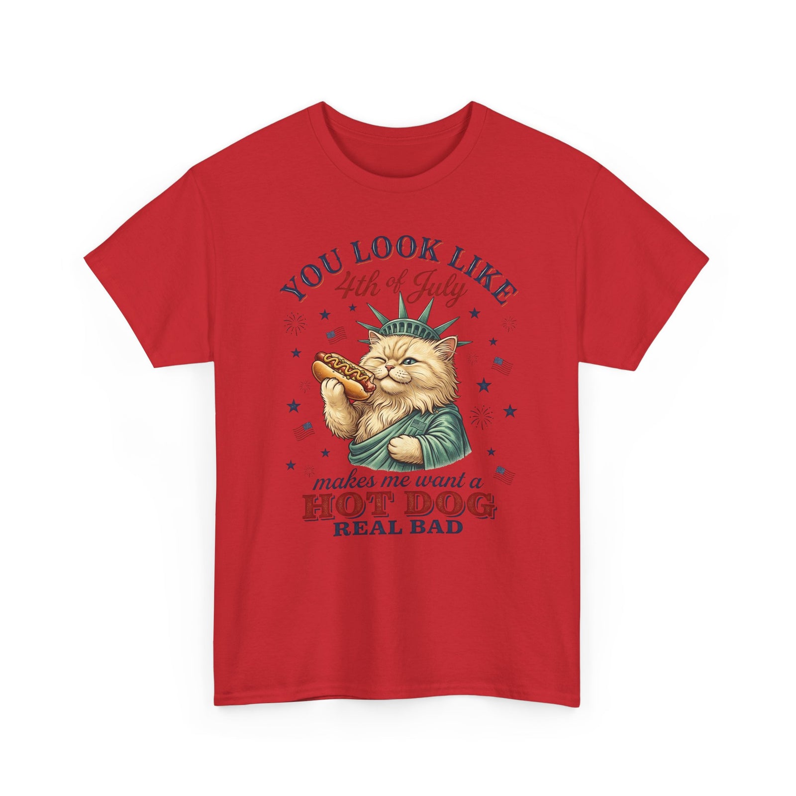 4th of July Cat & Hot Dog T-Shirt — Patriotic Fourth of July Tee
