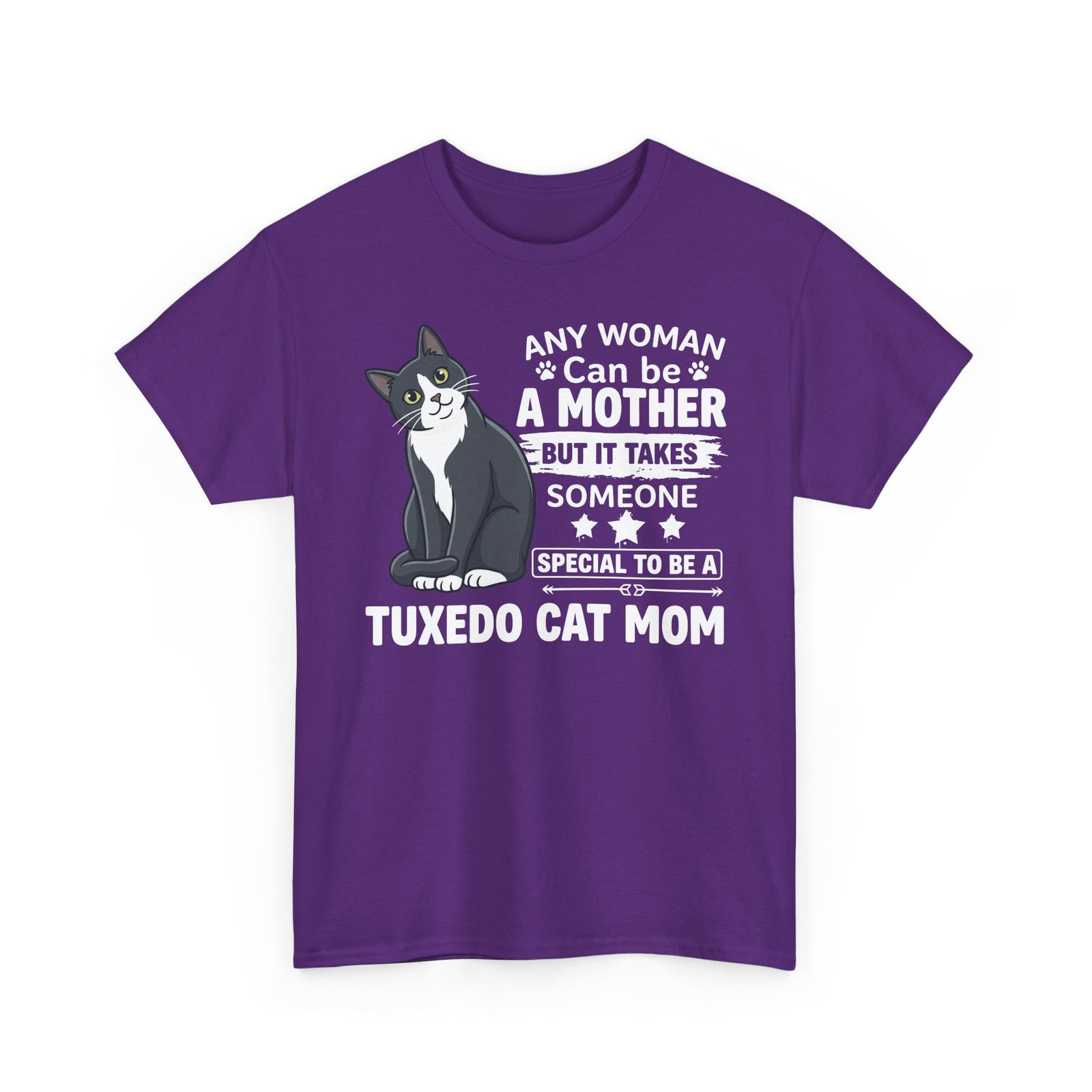Tuxedo Cat Mom Tee — "Any Woman Can Be A Mother" Cat Mom Shirt
