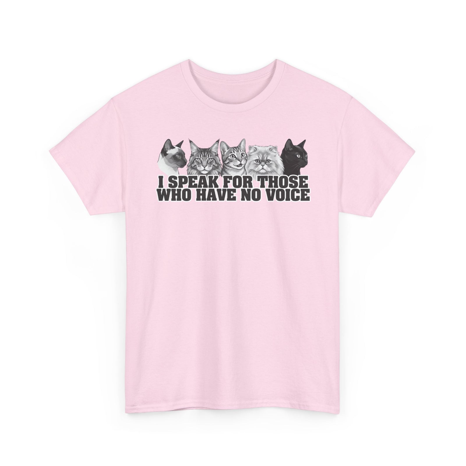 Cat Lover T-Shirt — "I Speak for Those Who Have No Voice" Animal Rescue Tee
