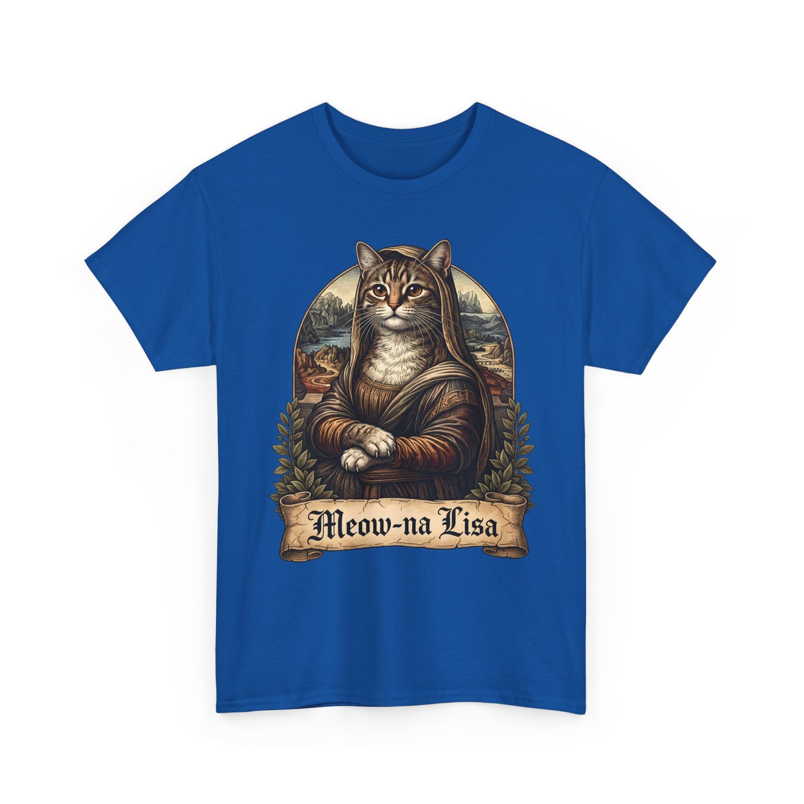 Meow-na Lisa T-Shirt — Funny Mona Lisa Cat Art Parody Tee