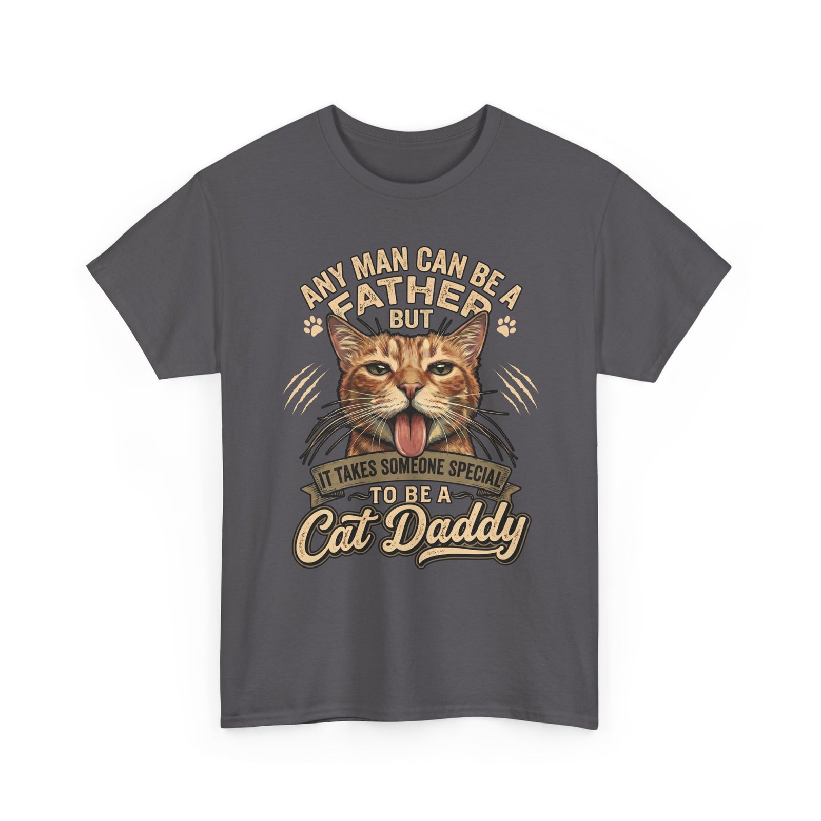 Cat Daddy Father's Day T-Shirt — Funny Orange Tabby Blep Graphic Tee