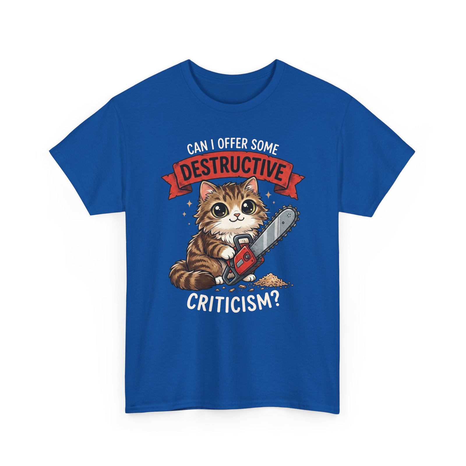 Funny Chainsaw Cat T-Shirt Graphic Cat with Chainsaw Tee