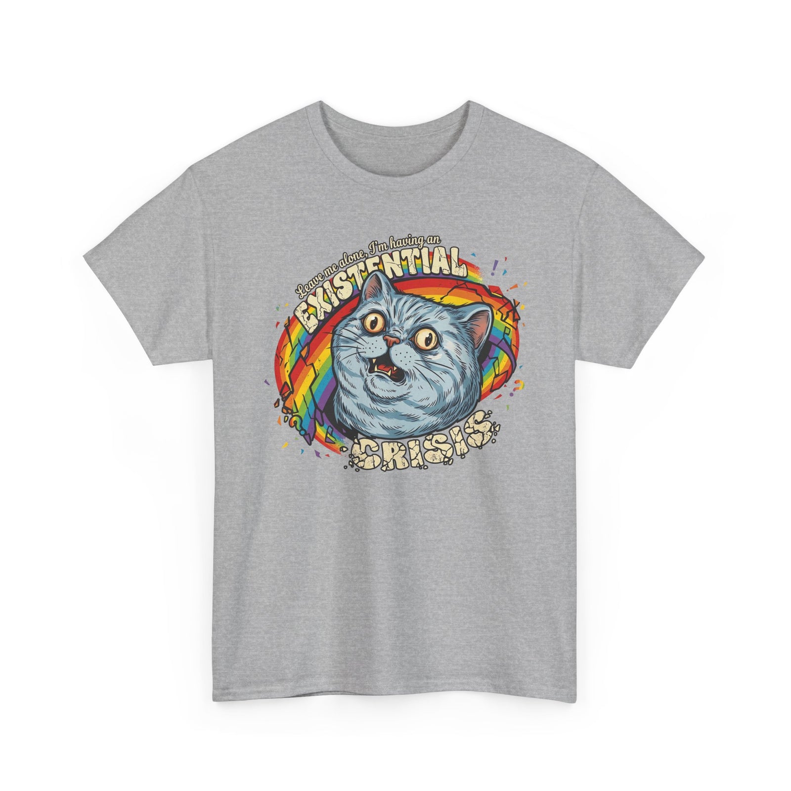 Funny Cat T‑Shirt — "Leave Me Alone, I'm Having an EXISTENTIAL CRISIS"