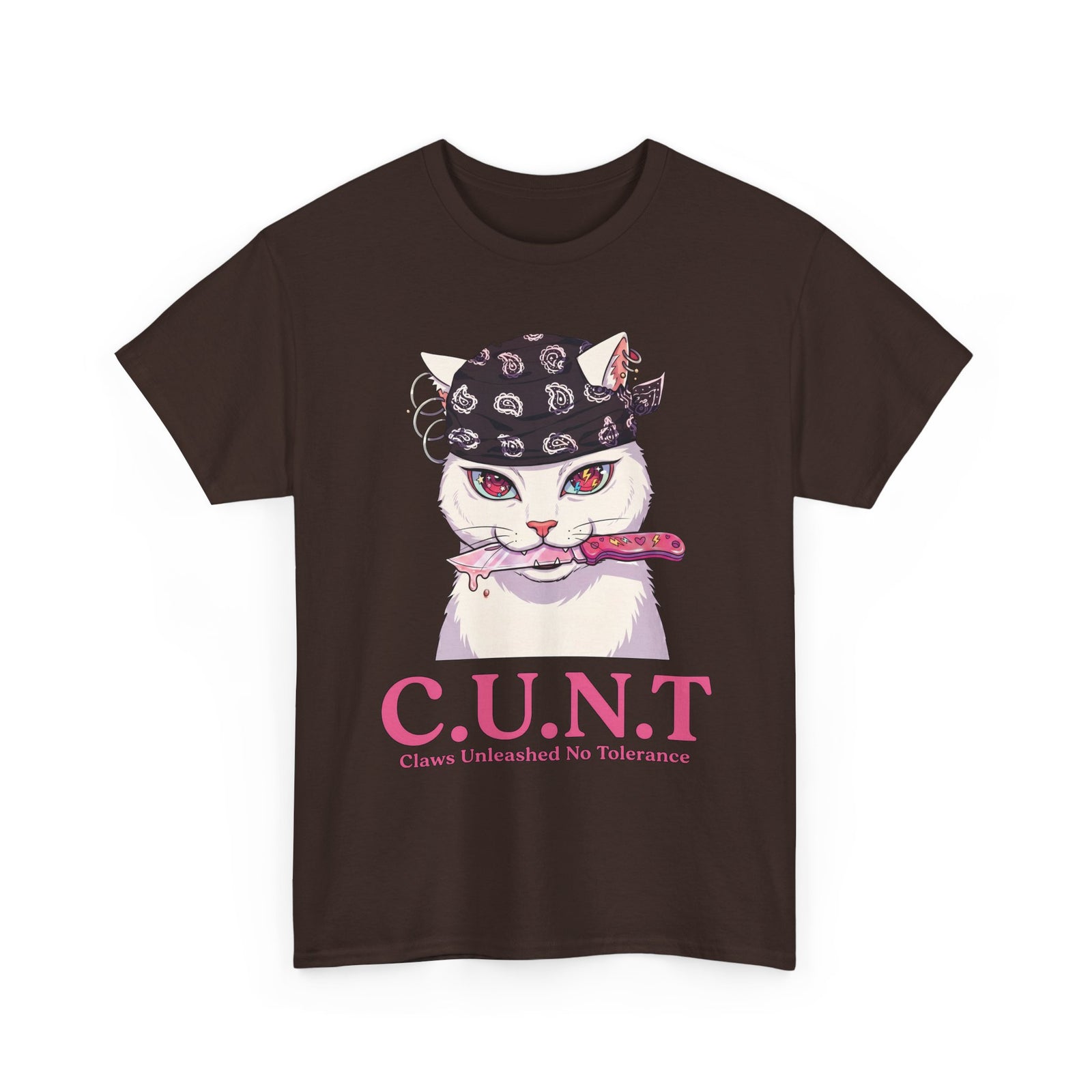 C.U.N.T Acronym Cat T-Shirt — Sassy Feline Rebellious Streetwear