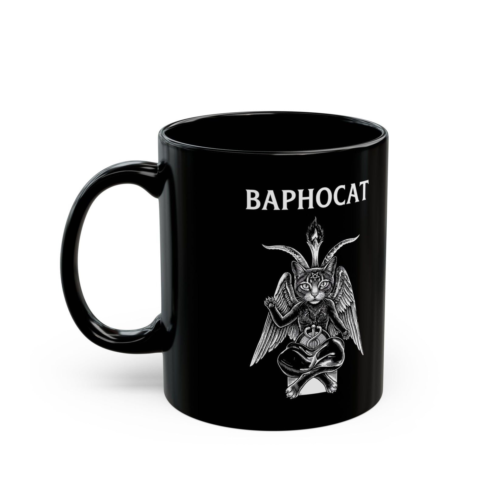 Baphocat Dark Evil Cat Black Mug