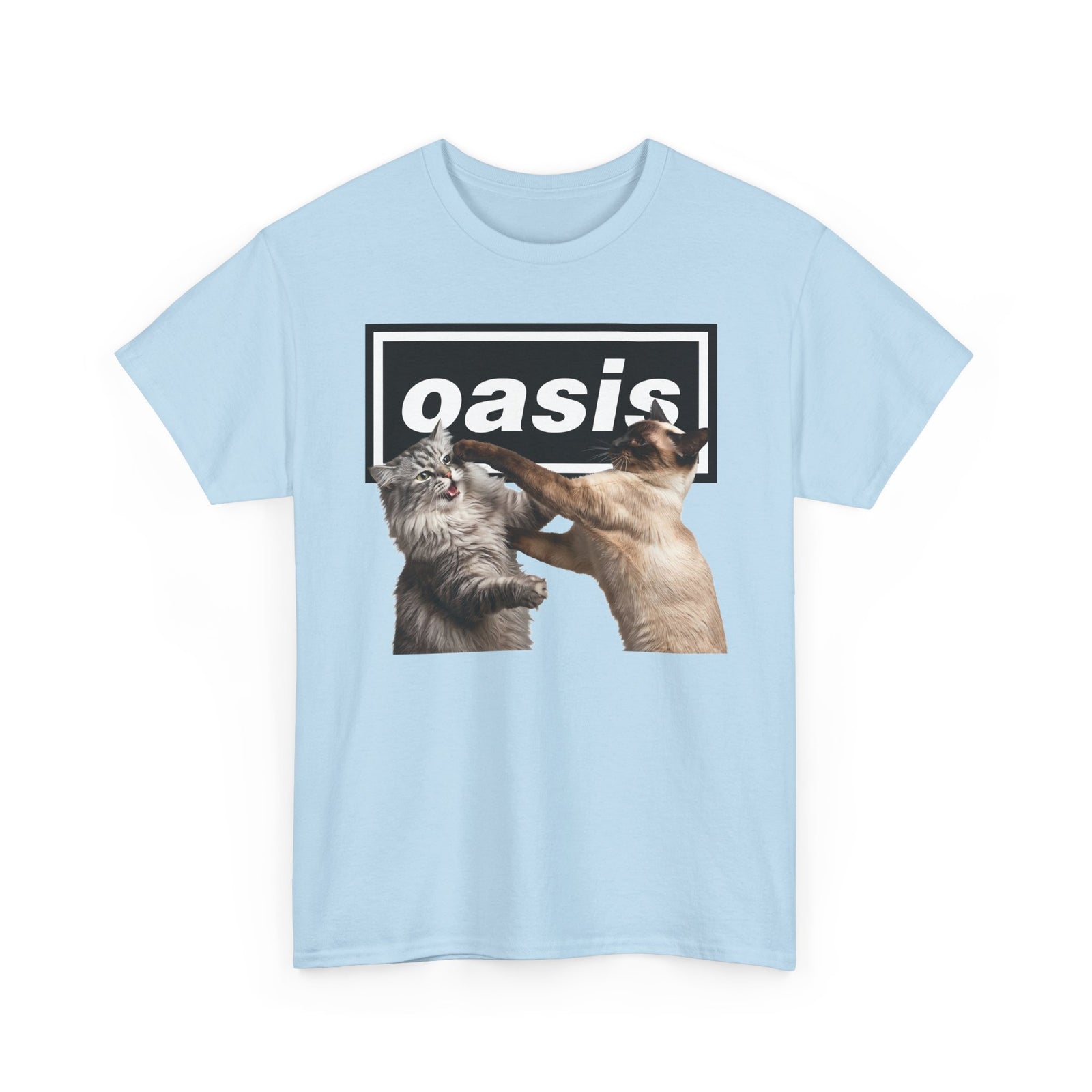 Oasis Cat Fight T-Shirt — Desert Cat Battle Graphic Tee