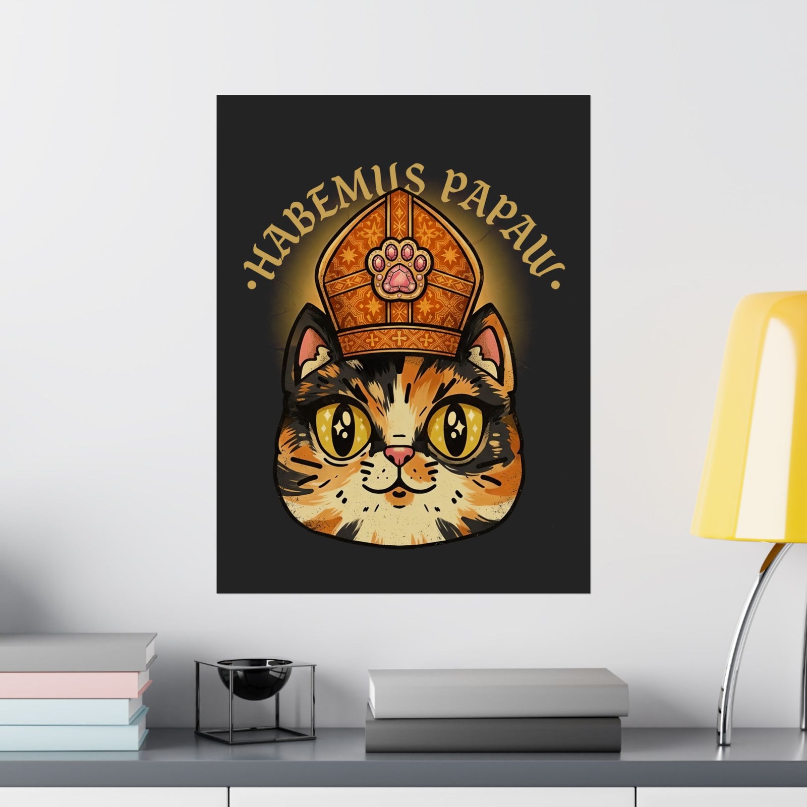 Funny 'Habemus Papaw' Catholic Kitten Poster — Pope Cat Graphic Poster