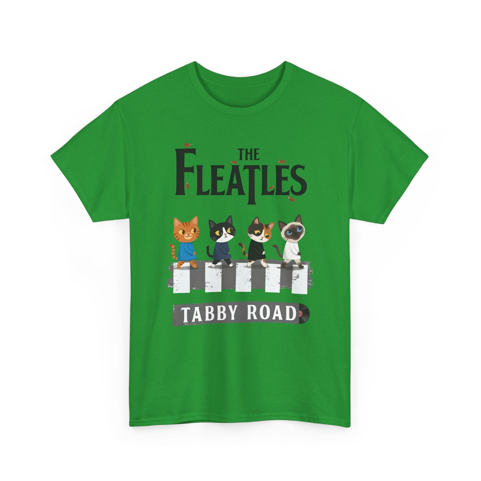 Fleatles Parody Cat T-Shirt — Retro Beatles-Inspired Cat Band Tee