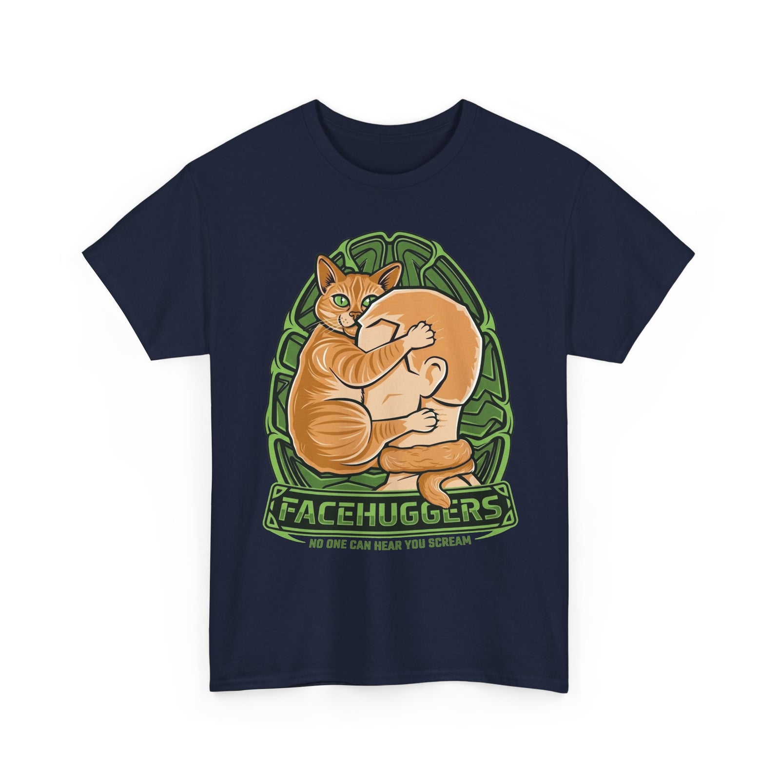 Cat 'Facehuggers' T-Shirt — Funny Orange Cat Hug Design