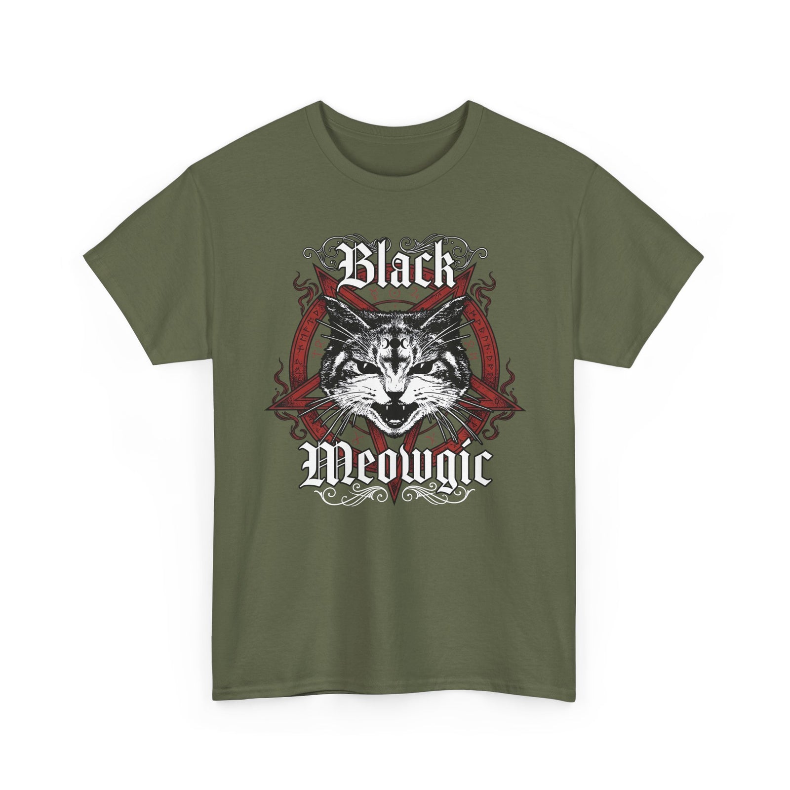 Black Meowgic T-Shirt — Cute Cat Magic Graphic Tee