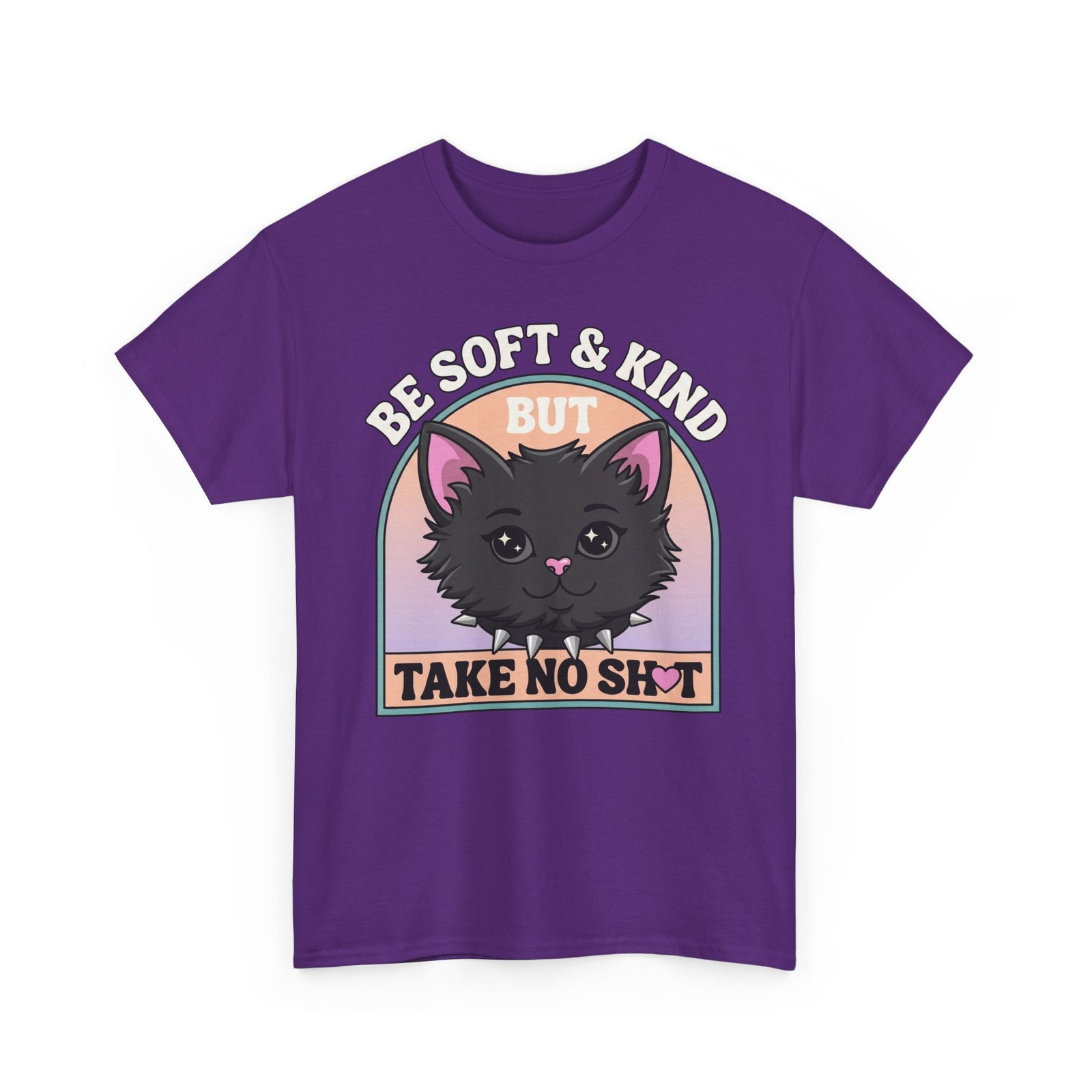 Funny Cat Attitude T-Shirt Be Soft And Kind But Take No Shit Tee