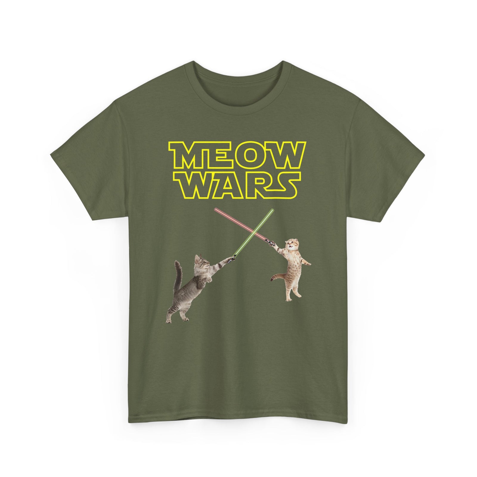 Meow Wars T-Shirt — Funny Cat Lightsaber Tee