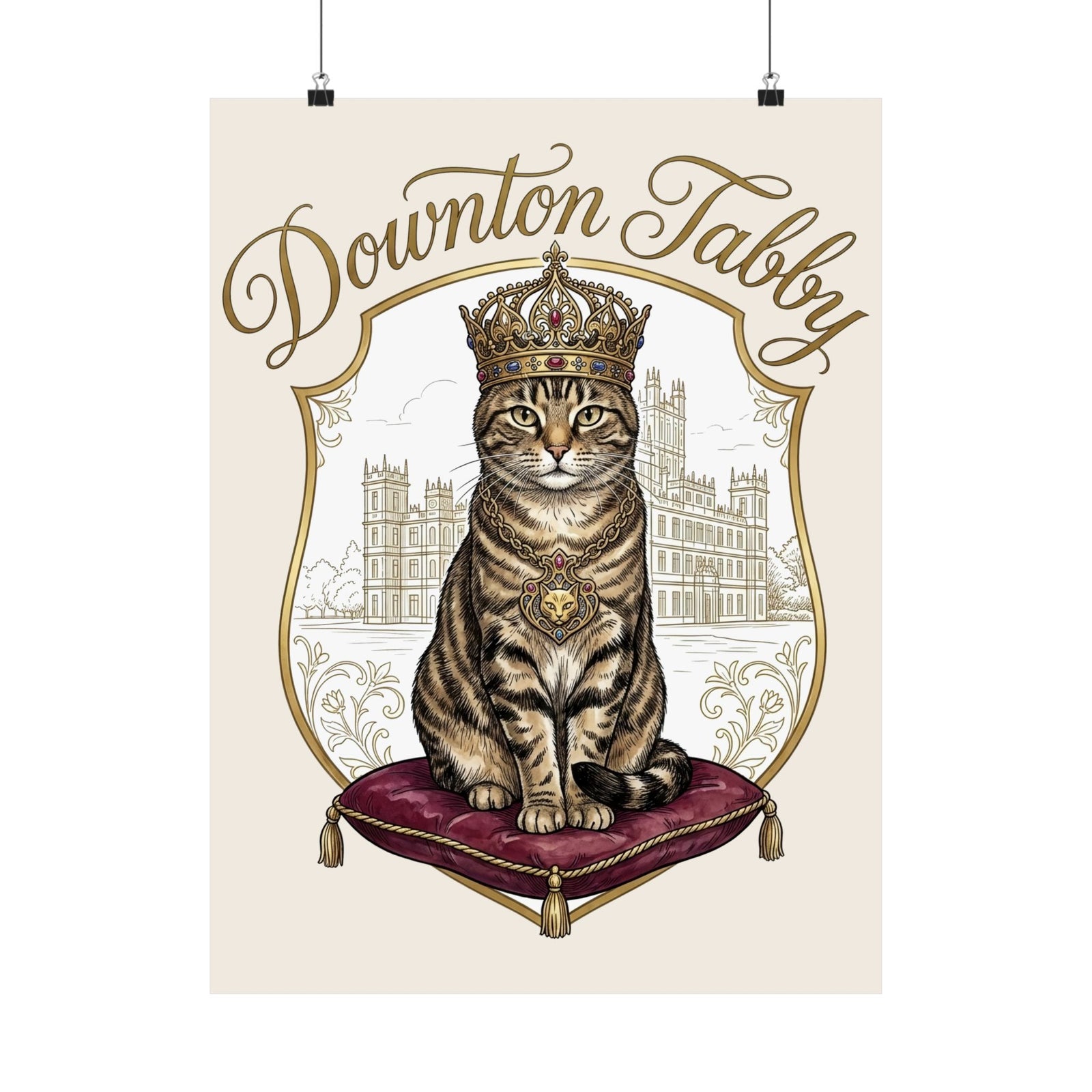 Downton Abbey Cat Parody Poster — Funny Period Drama Cat Poster