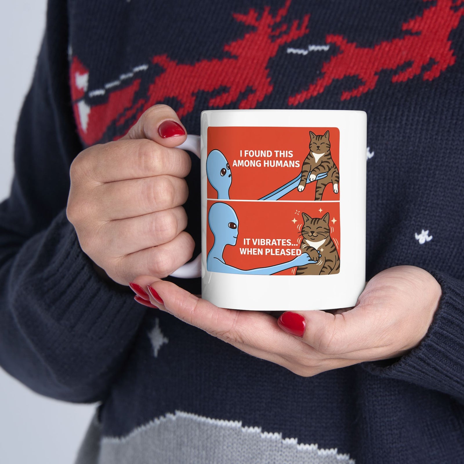 I Found a Cat Ceramic Mug — Cute Cat Lover Graphic Mug