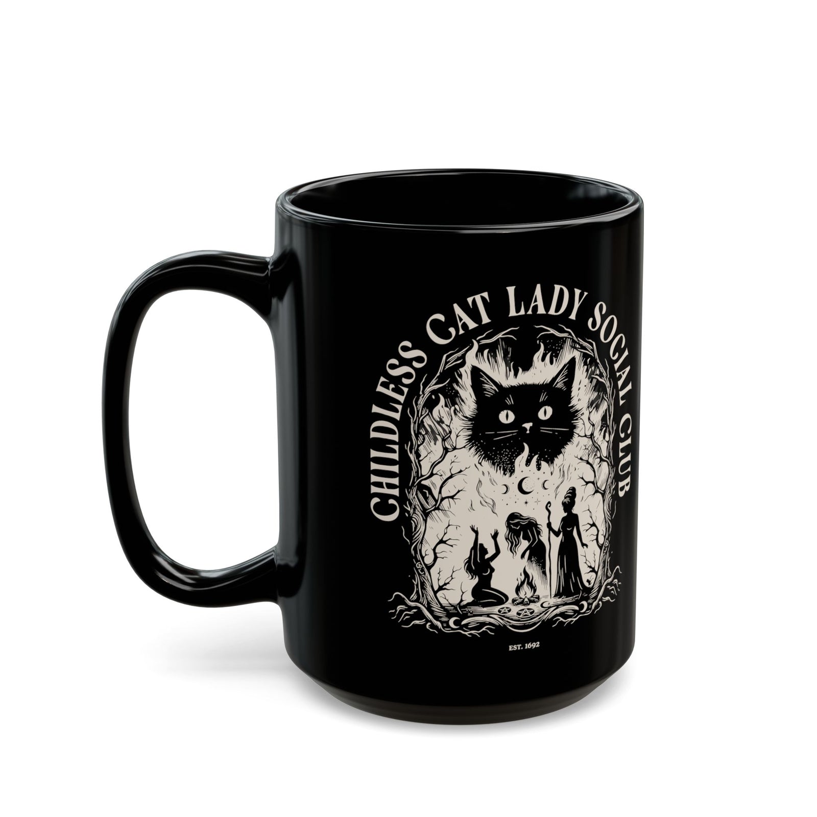 Childless Cat Lady Social Club Black Mug