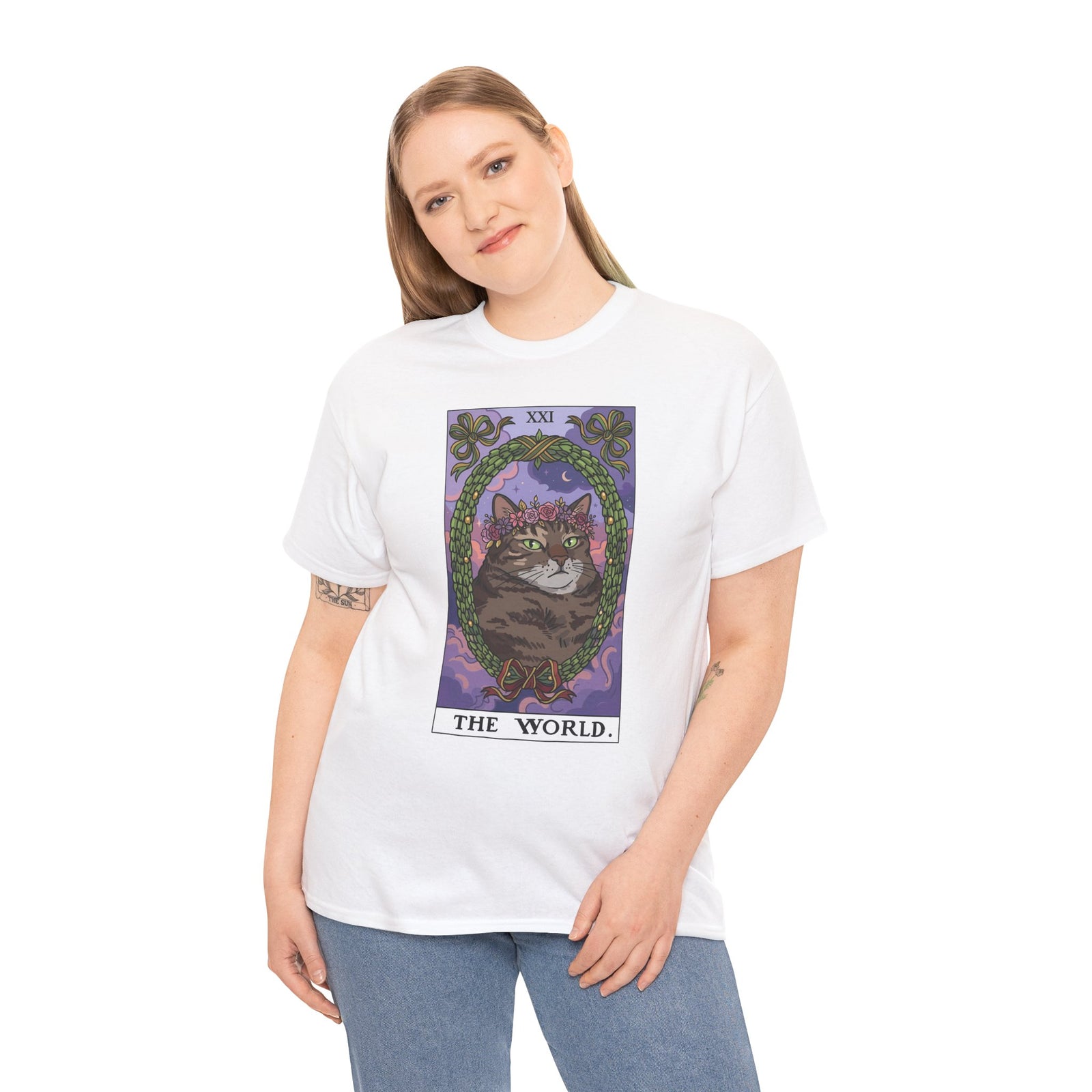 Cat the World Tarot Card T-Shirt