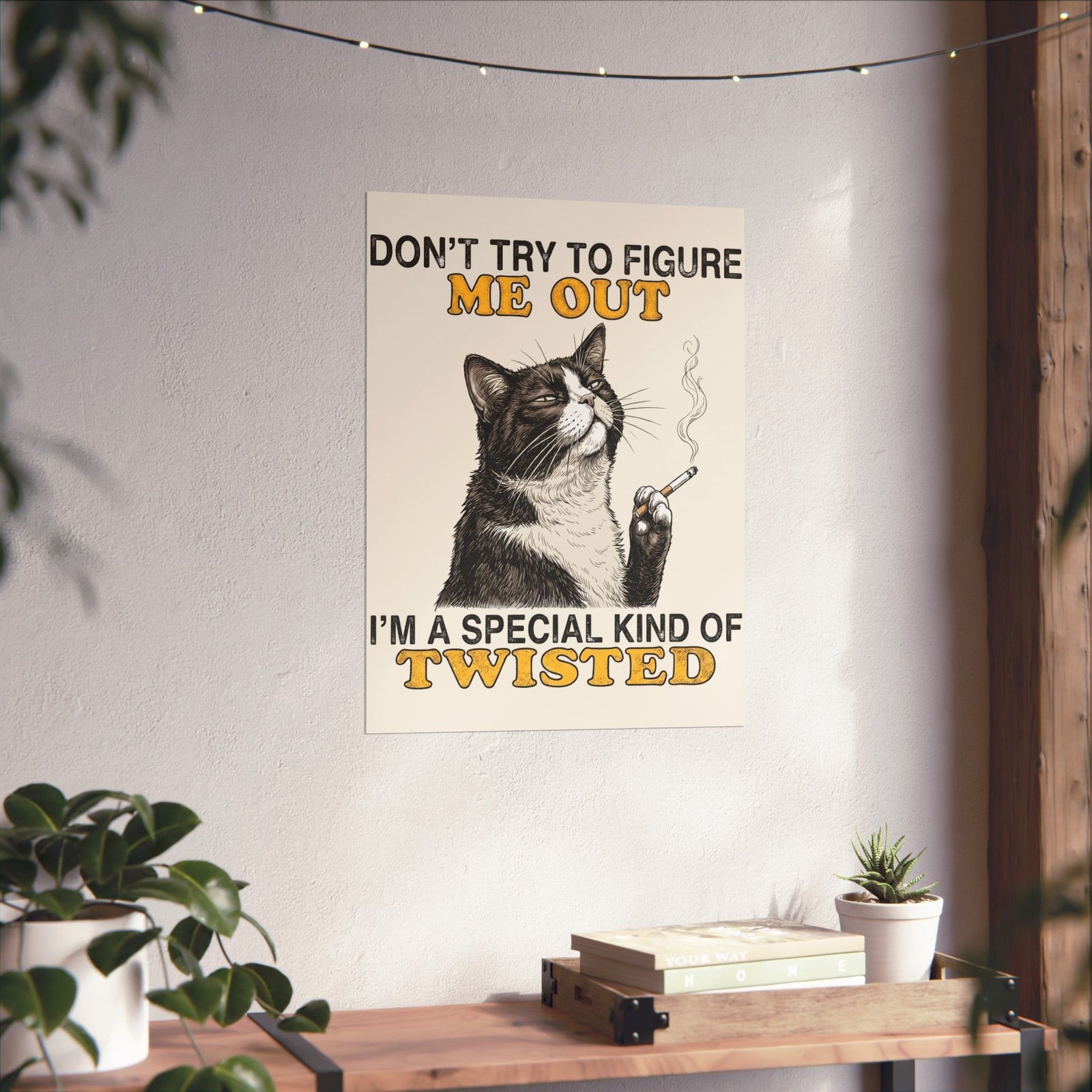 Grumpy Cat Poster "I’m a Special Kind of Twisted" Funny Sarcastic Cat Poster for Cat Lovers