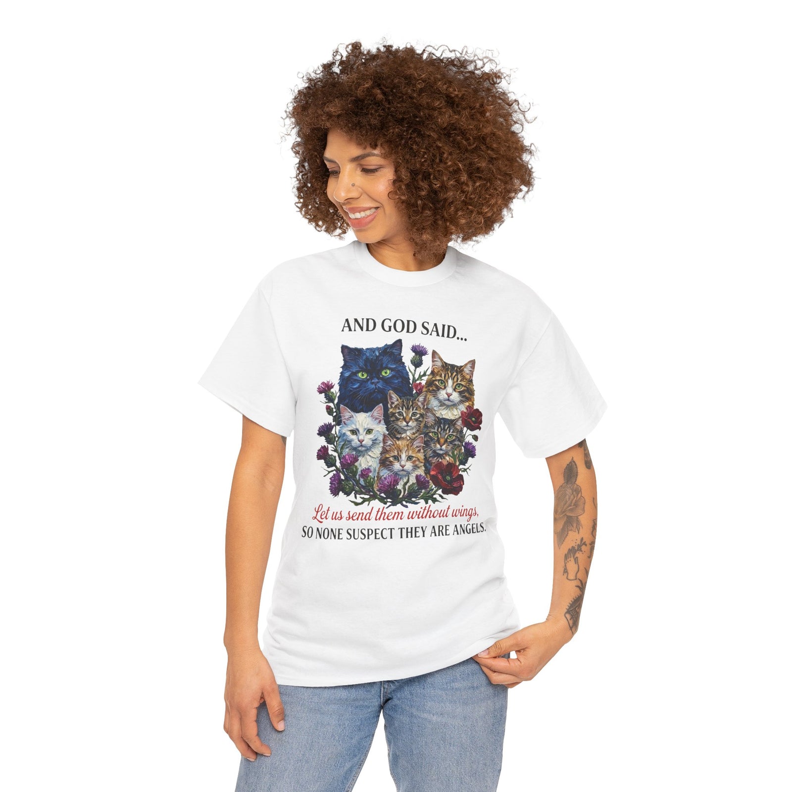 Cat T-Shirt - And God Said Cat Shirt Cats Without Wings