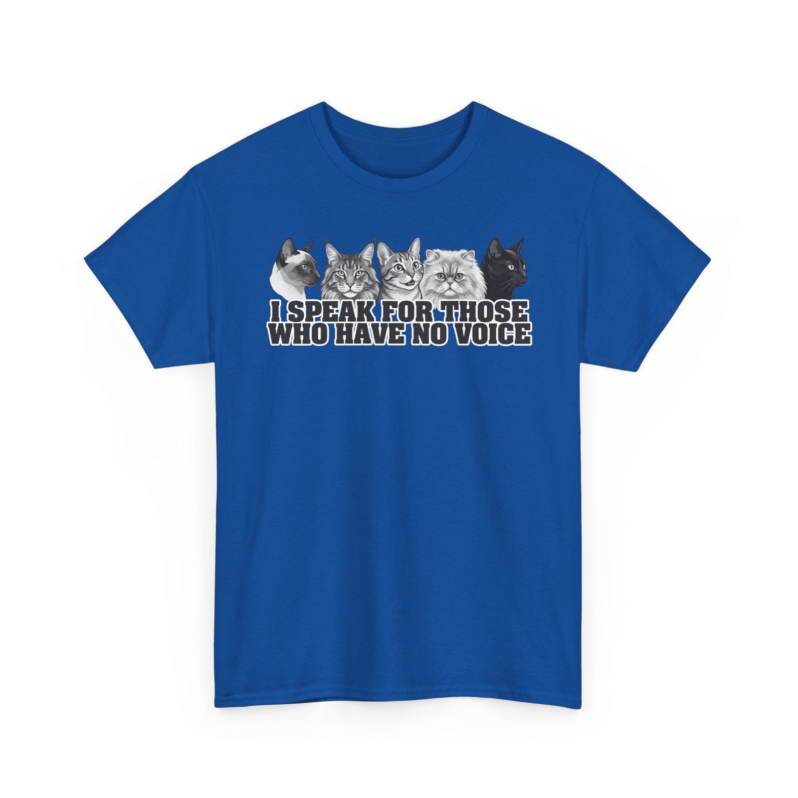 Cat Lover T-Shirt — "I Speak for Those Who Have No Voice" Animal Rescue Tee
