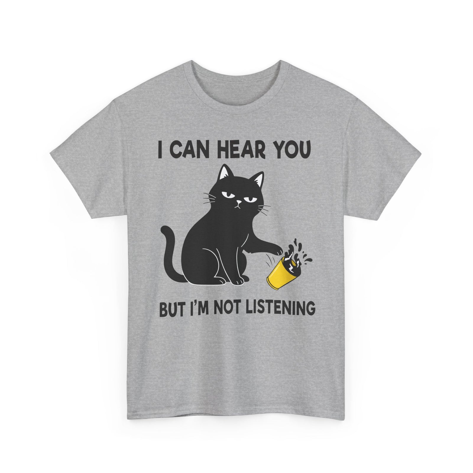 I Can Hear You But I'm Not Listening Funny Cat T-Shirt - Sarcastic Cat Lover Gift