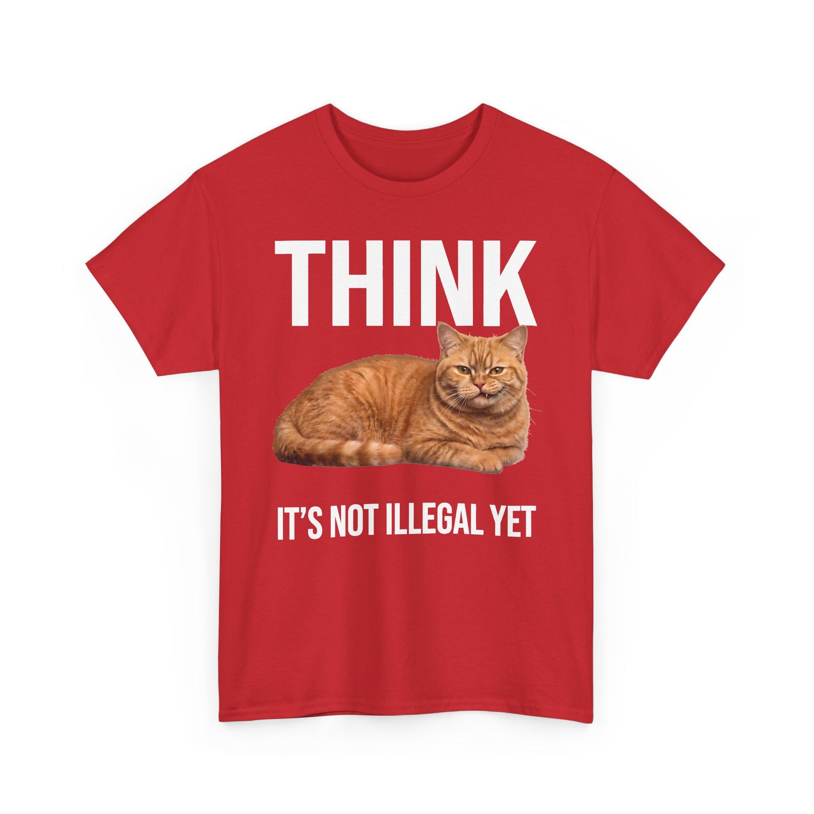 Think It's Not Illegal Yet T-Shirt — Funny Orange Cat Sarcastic Tee