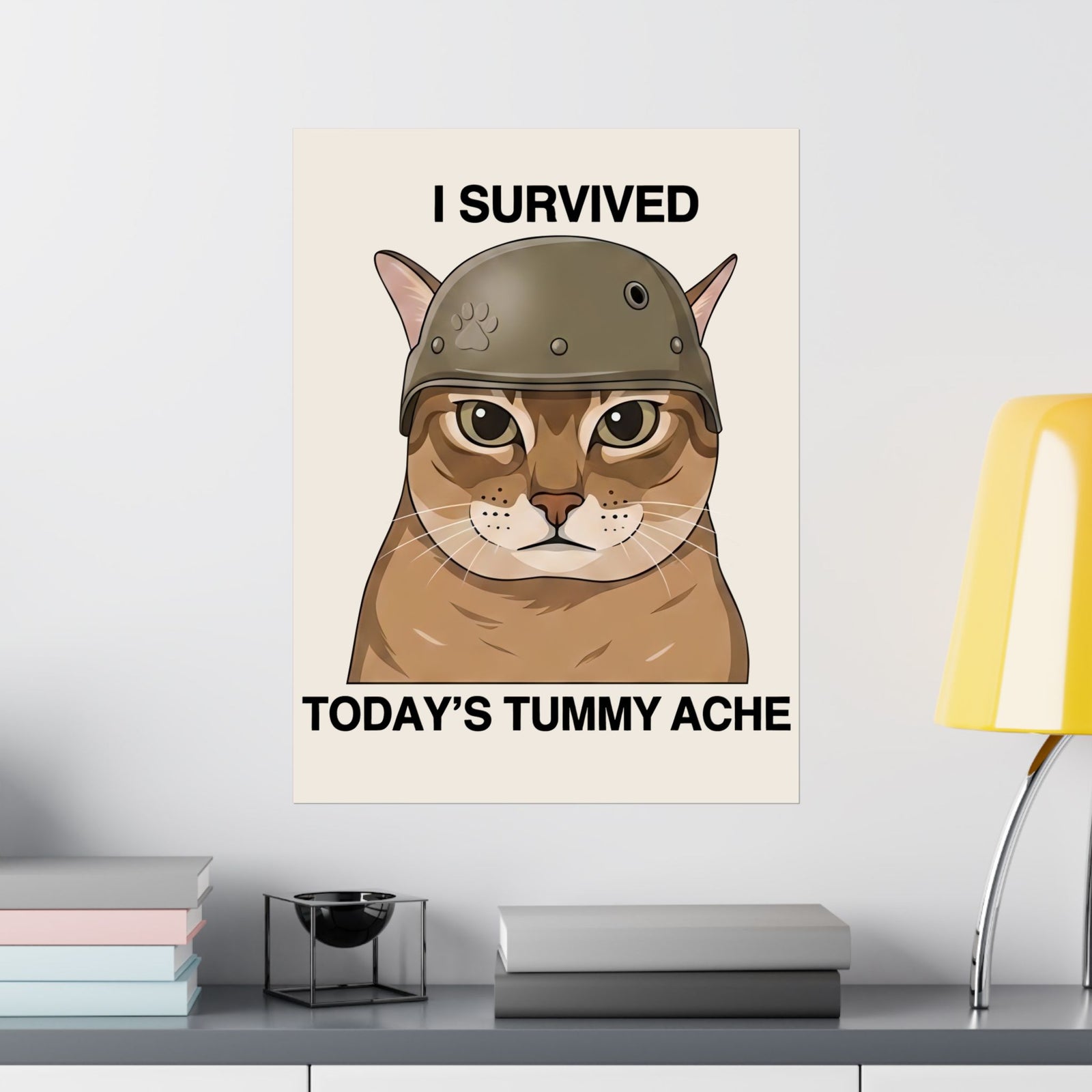 I Survived Today's Tummy Ache Poster — Funny Novelty Poster for Moms, Kids & Caregivers