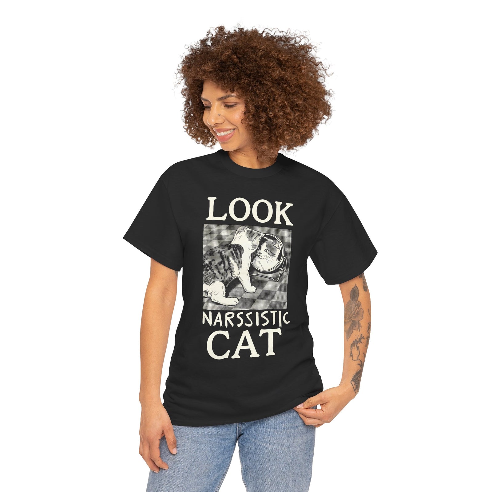 Look Narssistic Cat T-Shirt — Funny Mirror Reflection Tabby Tee