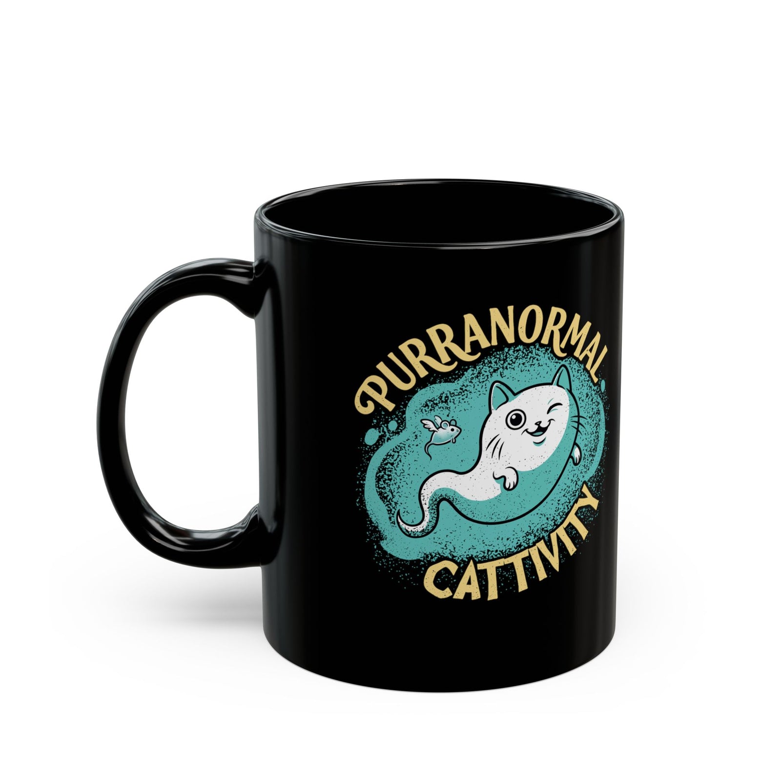 Purranormal Cattivity Black Mug — Funny Paranormal Cat Mug