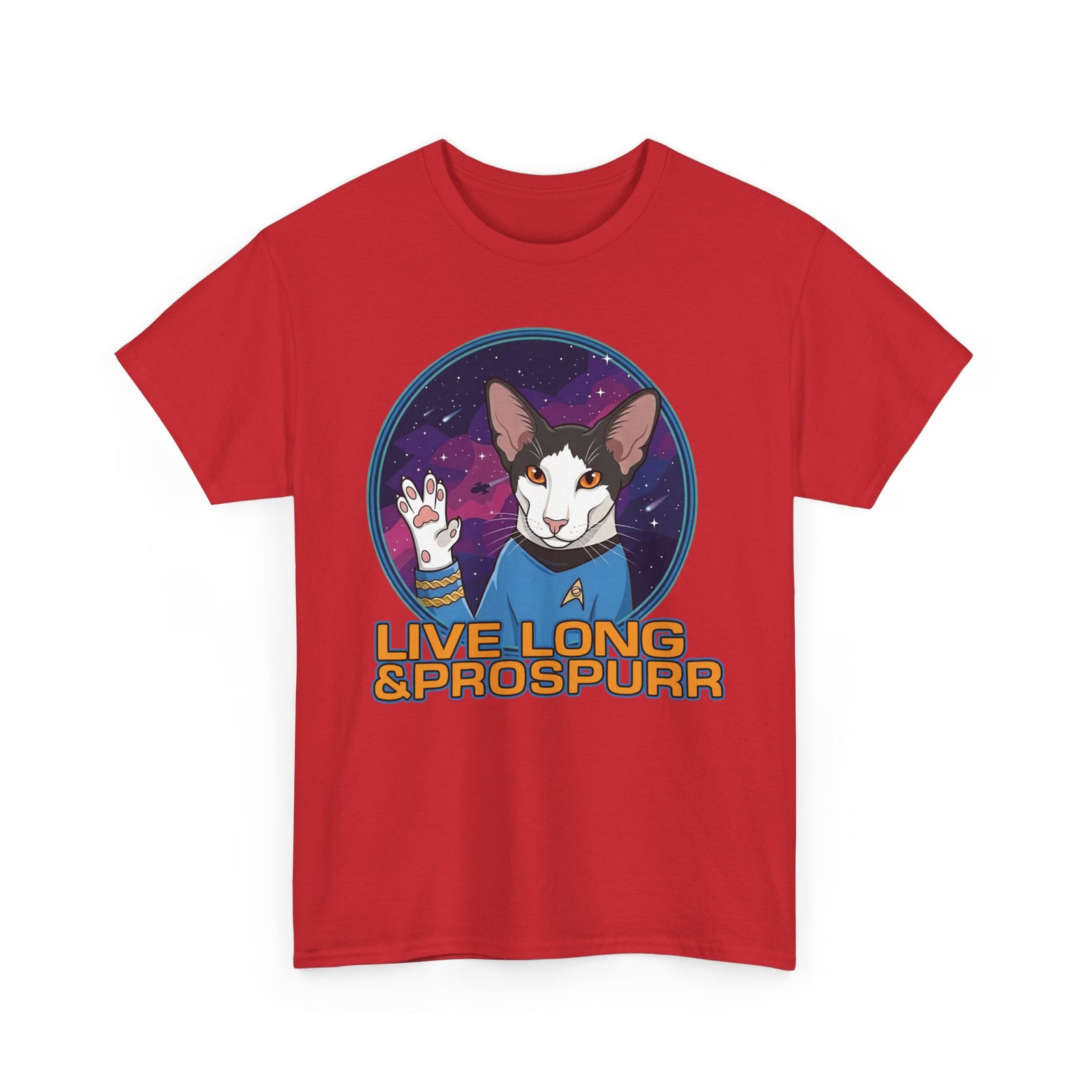 Sci‑Fi Cat 'Live Long Prospurr' T-Shirt