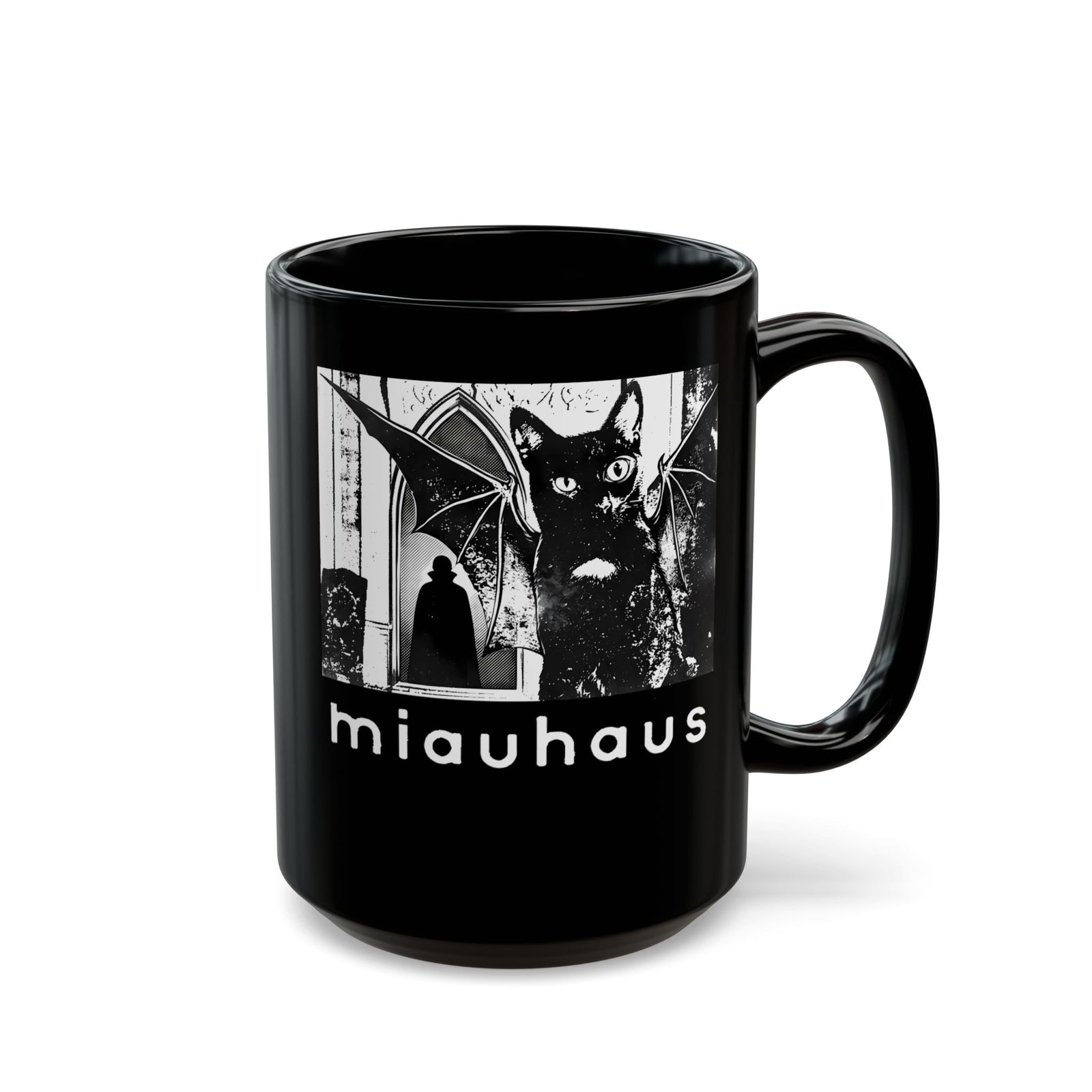 Miauhaus Black Cat Black Mug