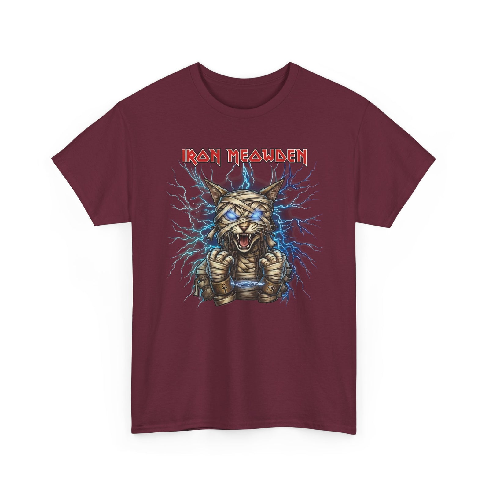 Iron Meowden Cat T-Shirt — Heavy Metal Kitty Graphic Tee