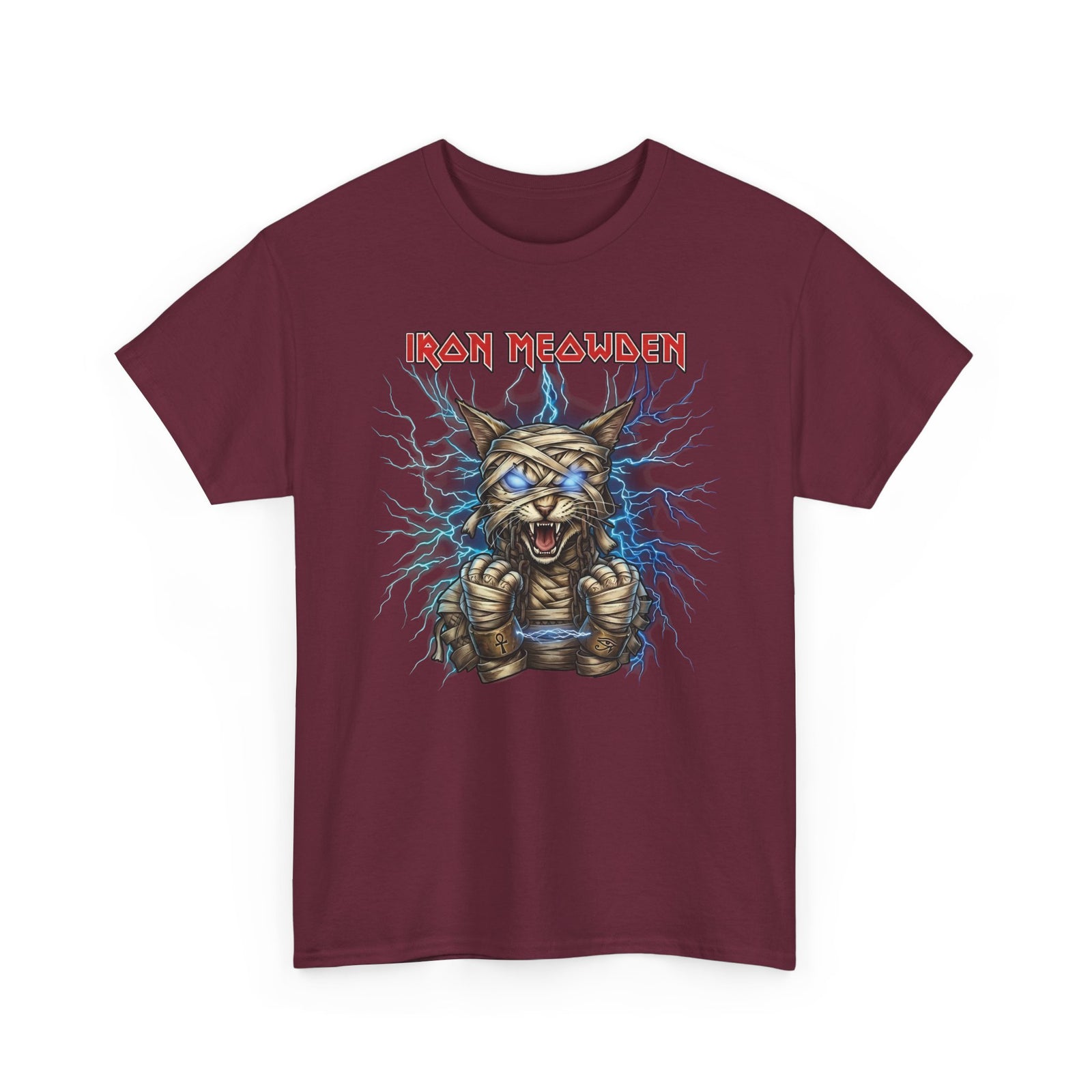 Iron Meowden Cat T-Shirt — Heavy Metal Kitty Graphic Tee