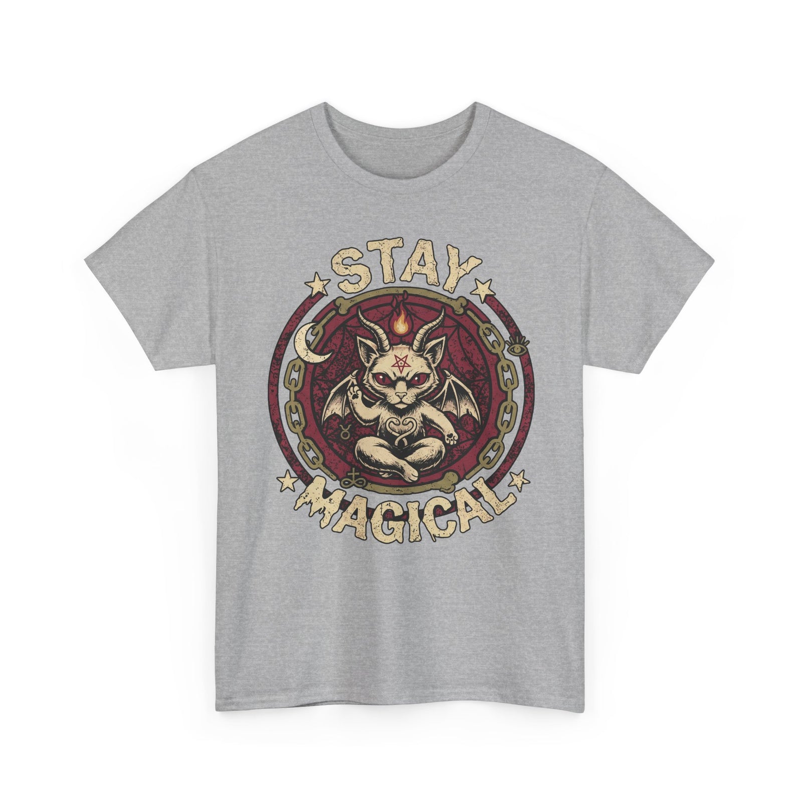 Stay Magical Baphomet Cat — Occult Gothic Aesthetic Graphic Art