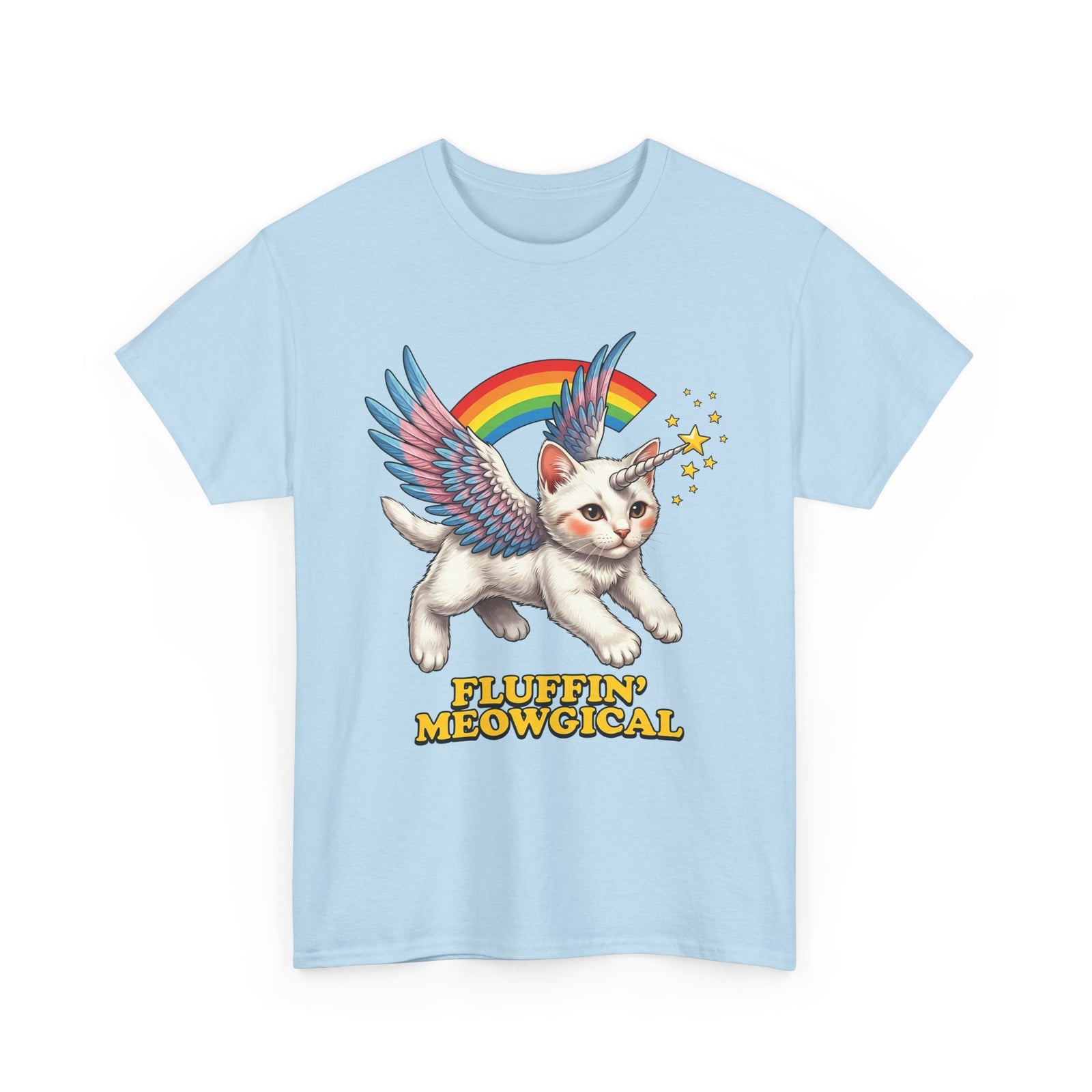 Fluffin' Meowgical Cat T-Shirt — Cute Unicorn Kitten Graphic