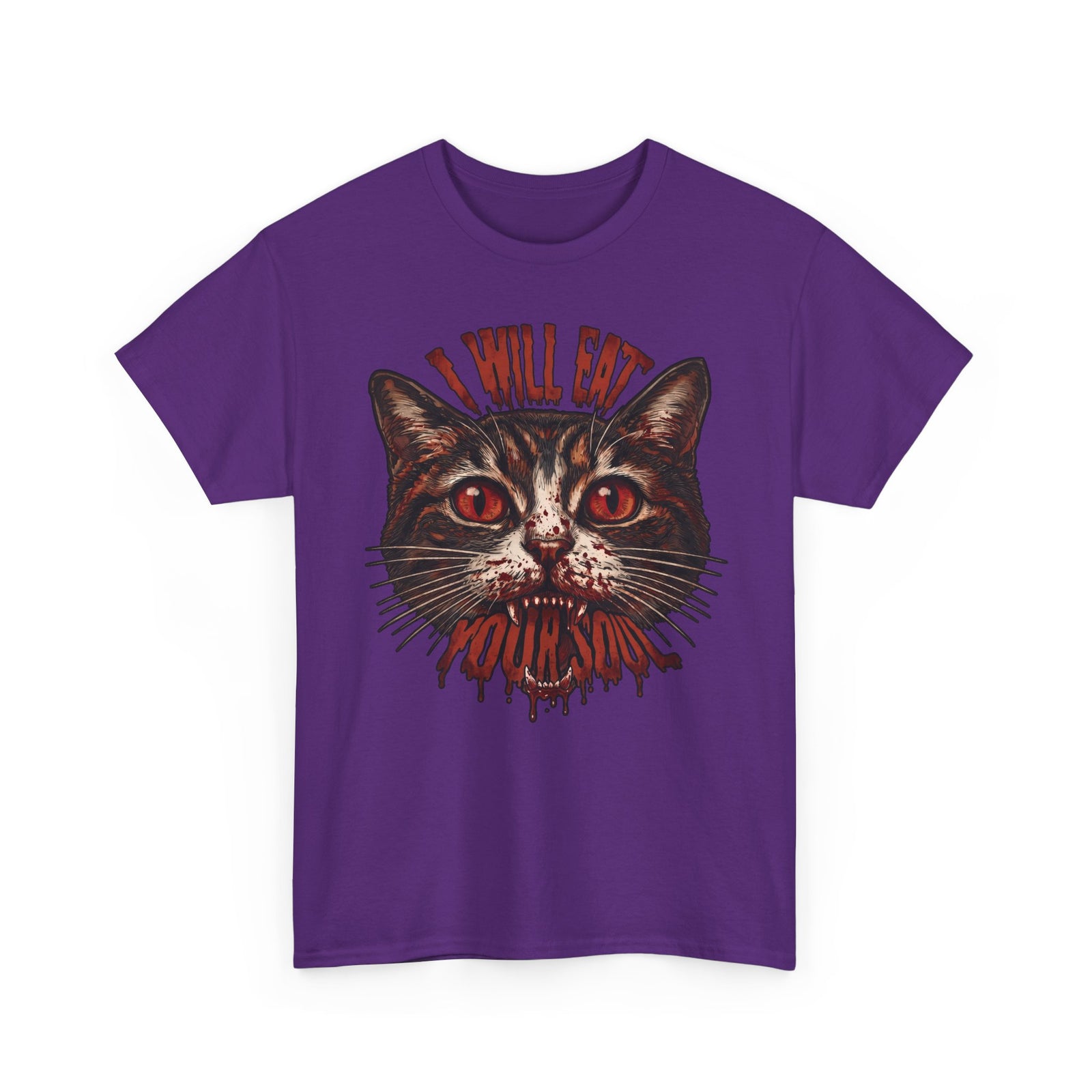I Will Eat Your Soul T-Shirt — Horror Demon Cat Graphic Tee