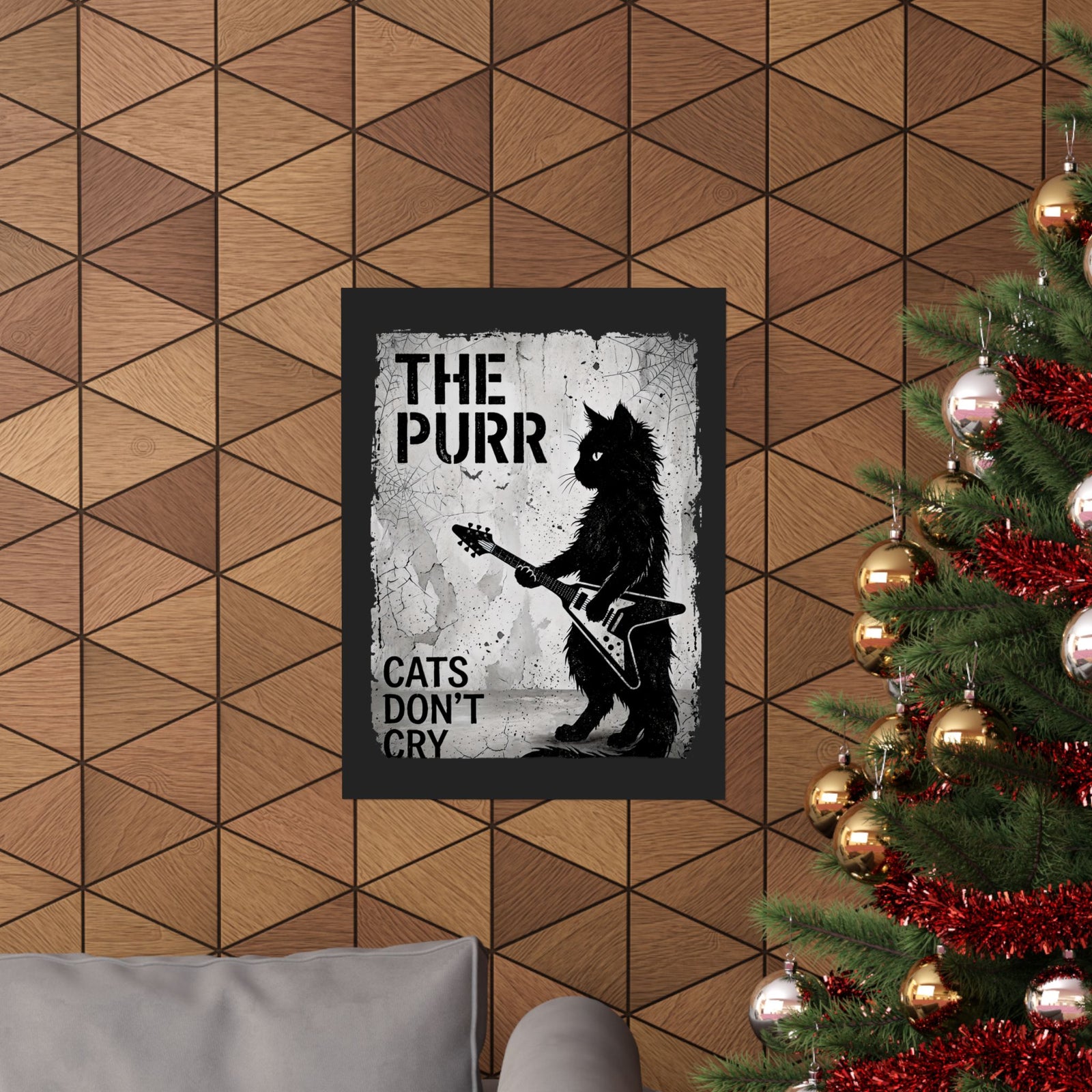 Purr Cats Don't Cry Poster — Cute Cat Graphic Poster