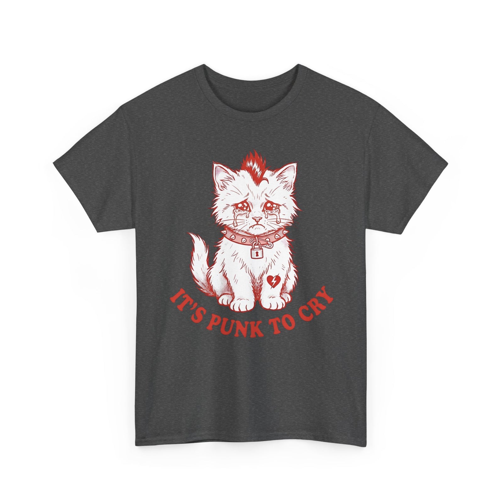 It's Punk To Cry Cat Tee — Cute Punk Cat Graphic T-Shirt