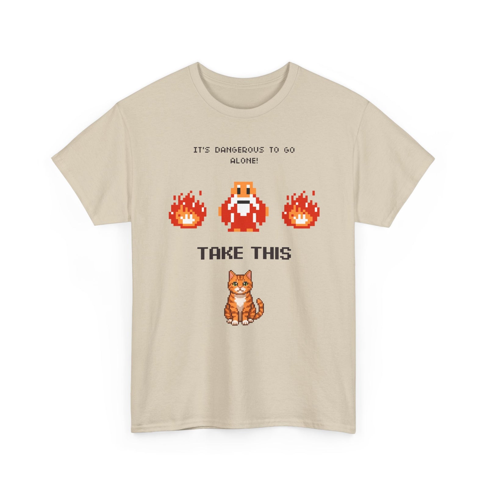 Retro Gamer Cat Shirt, It's Dangerous to Go Alone Take This Cat Tee