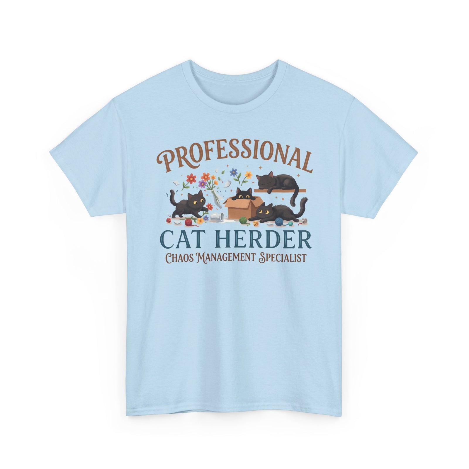 Professional Cat Herder T-Shirt — Funny Chaos Management Specialist Tee