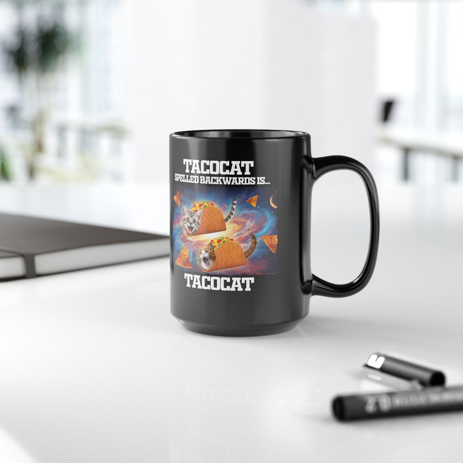 Tacocat Spelled Backwards Is Tacocat Black Mug