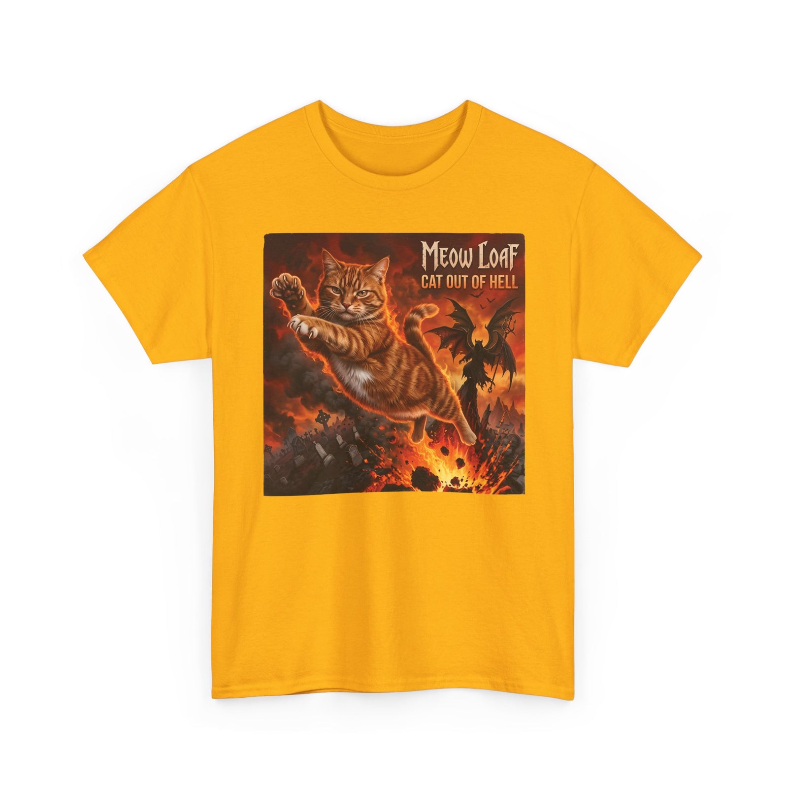 Meow Loaf Cat Out of Hell T-Shirt — Funny Gothic Cat Tee