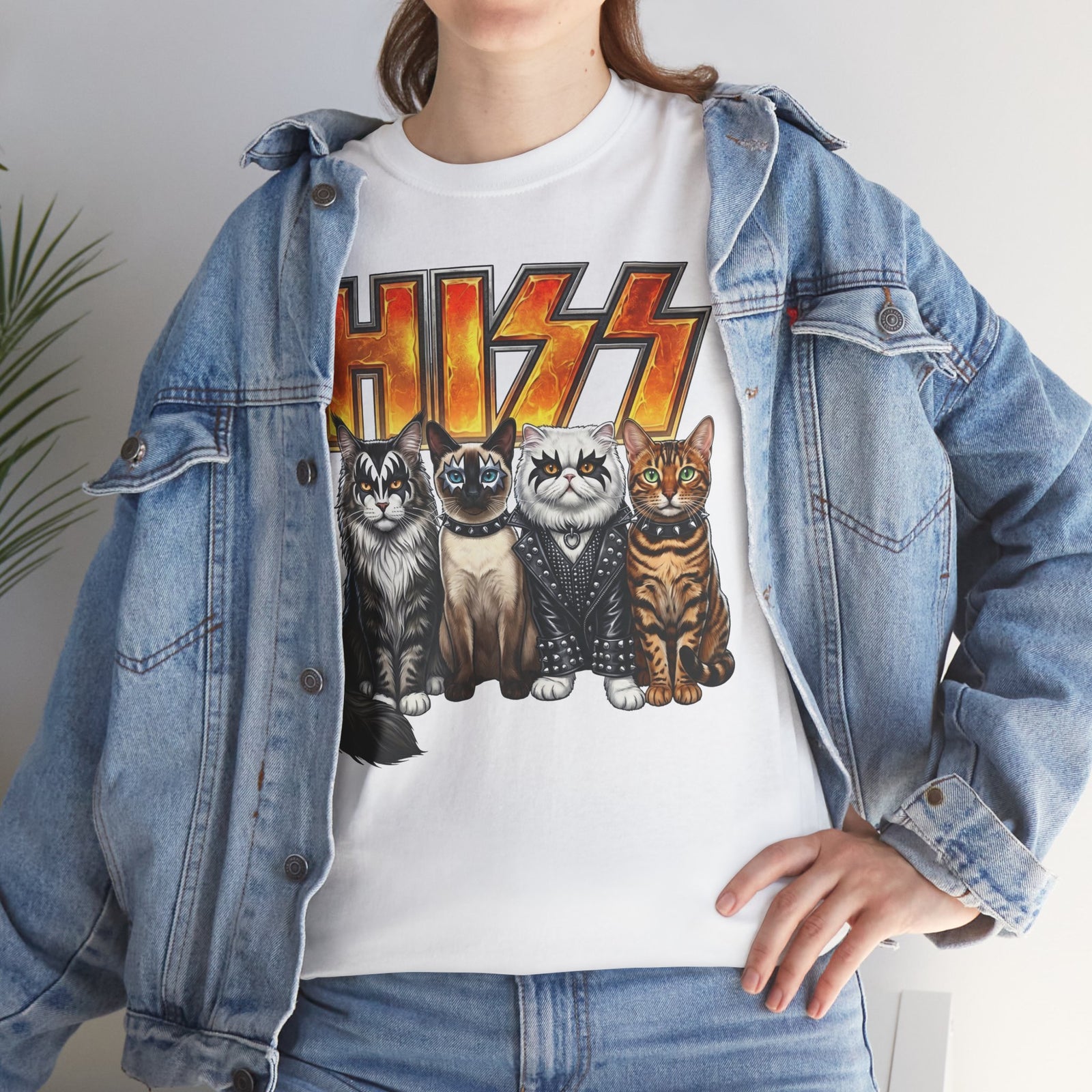 Heavy Metal Cat Hiss T-Shirt — Retro Rock Cat Graphic Tee