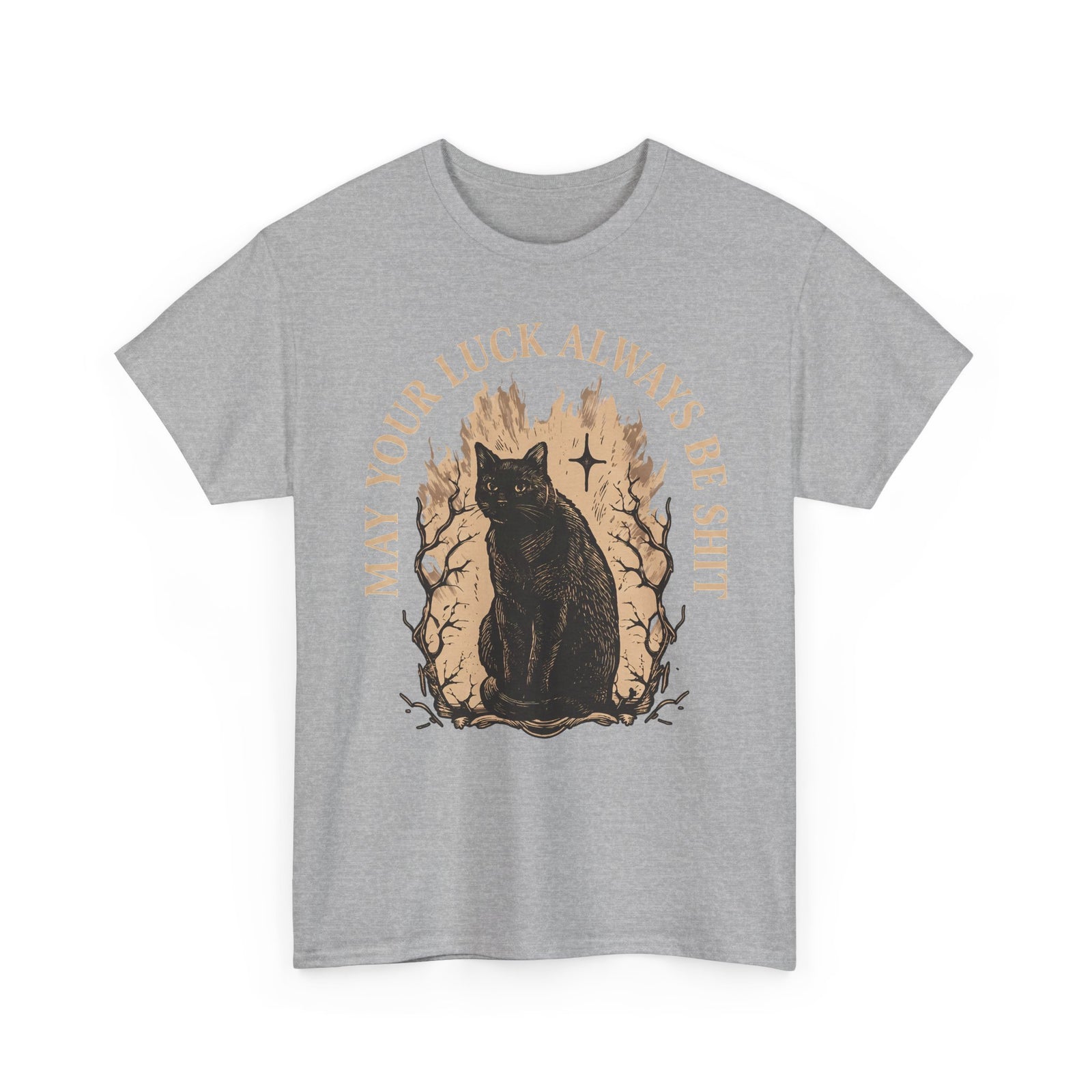 May Your Luck Always Be Shit Shirt — Funny Sarcastic Black Cat T-Shirt