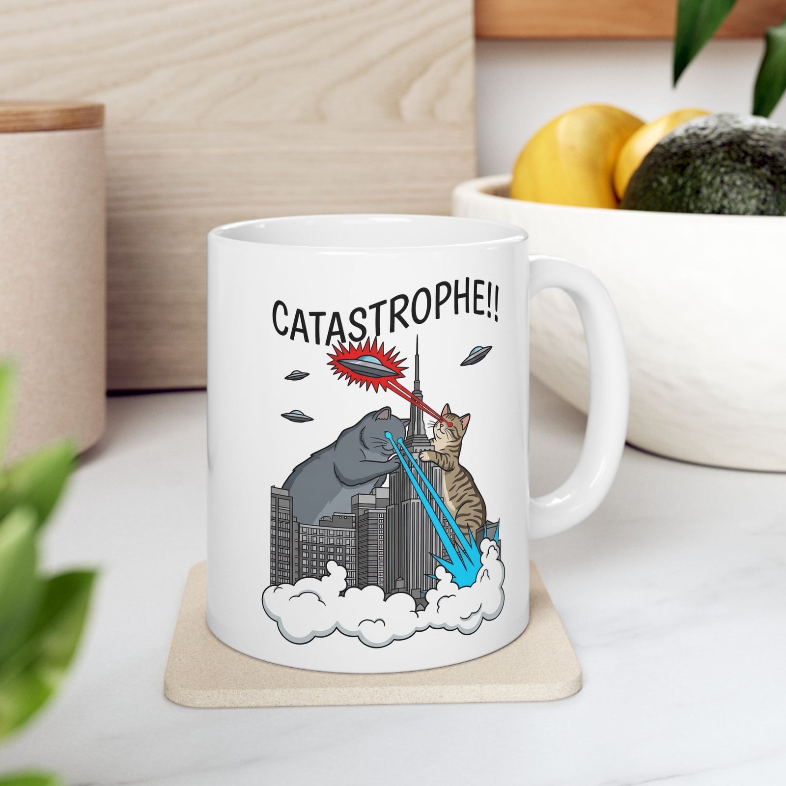 Catastrophe Cat Ceramic Mug