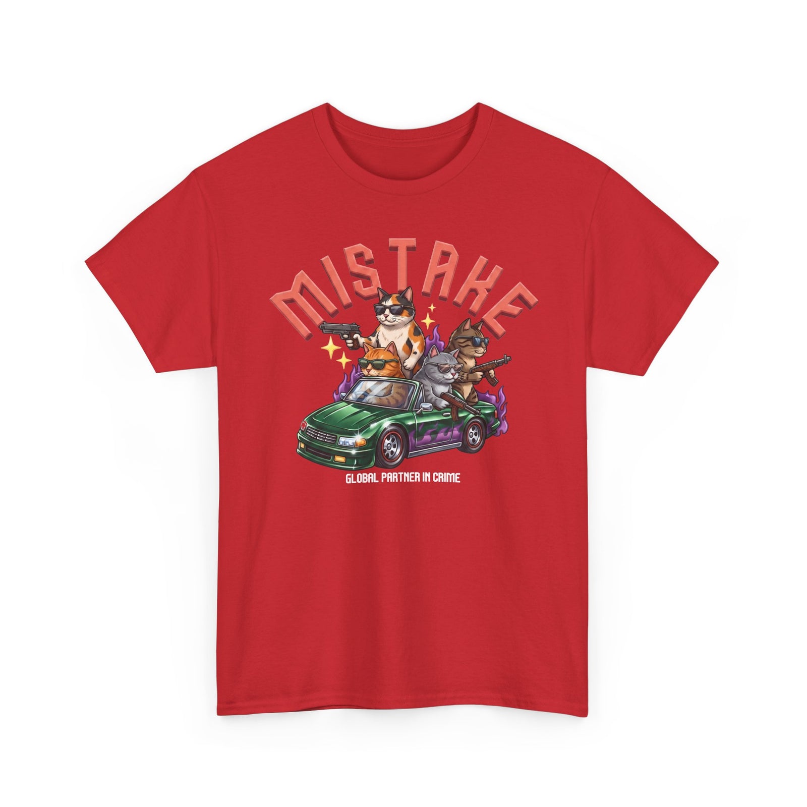 Mistake Global Partner In Crime T-Shirt — Funny Gangster Cat Convertible Tee
