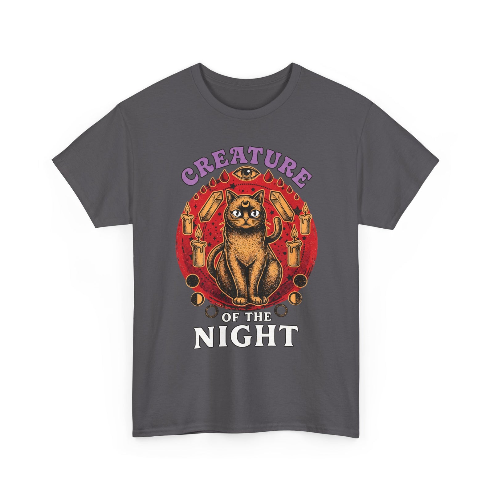 Creature Of The Night Cat T-Shirt — Mystical Occult Black Cat Graphic Tee
